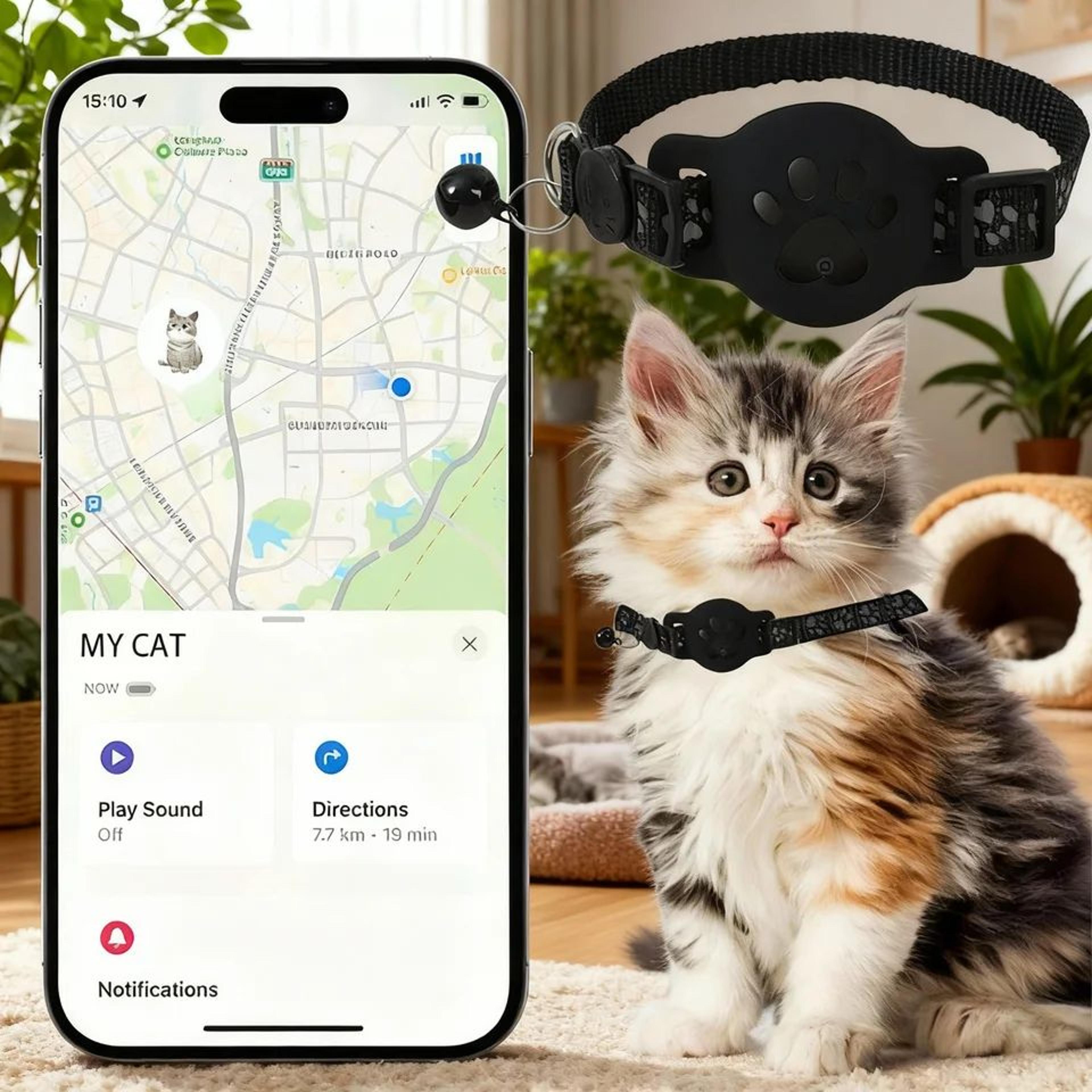 SafeTrack Reflective Cat Locator Collar  Adjustable GPS Holder For Outdoor Cats 0