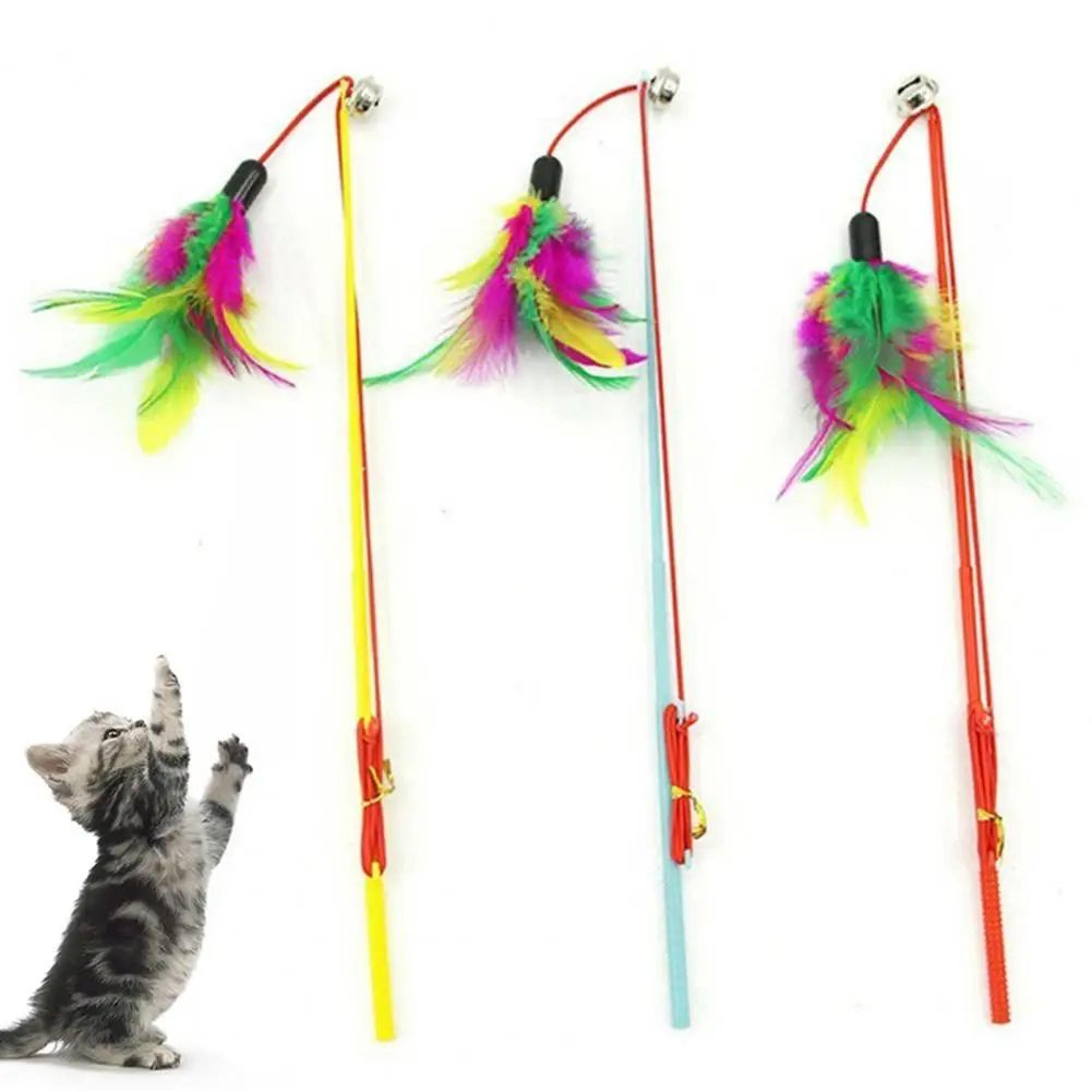 Feather Bell Interactive Cat Wand Toy 0