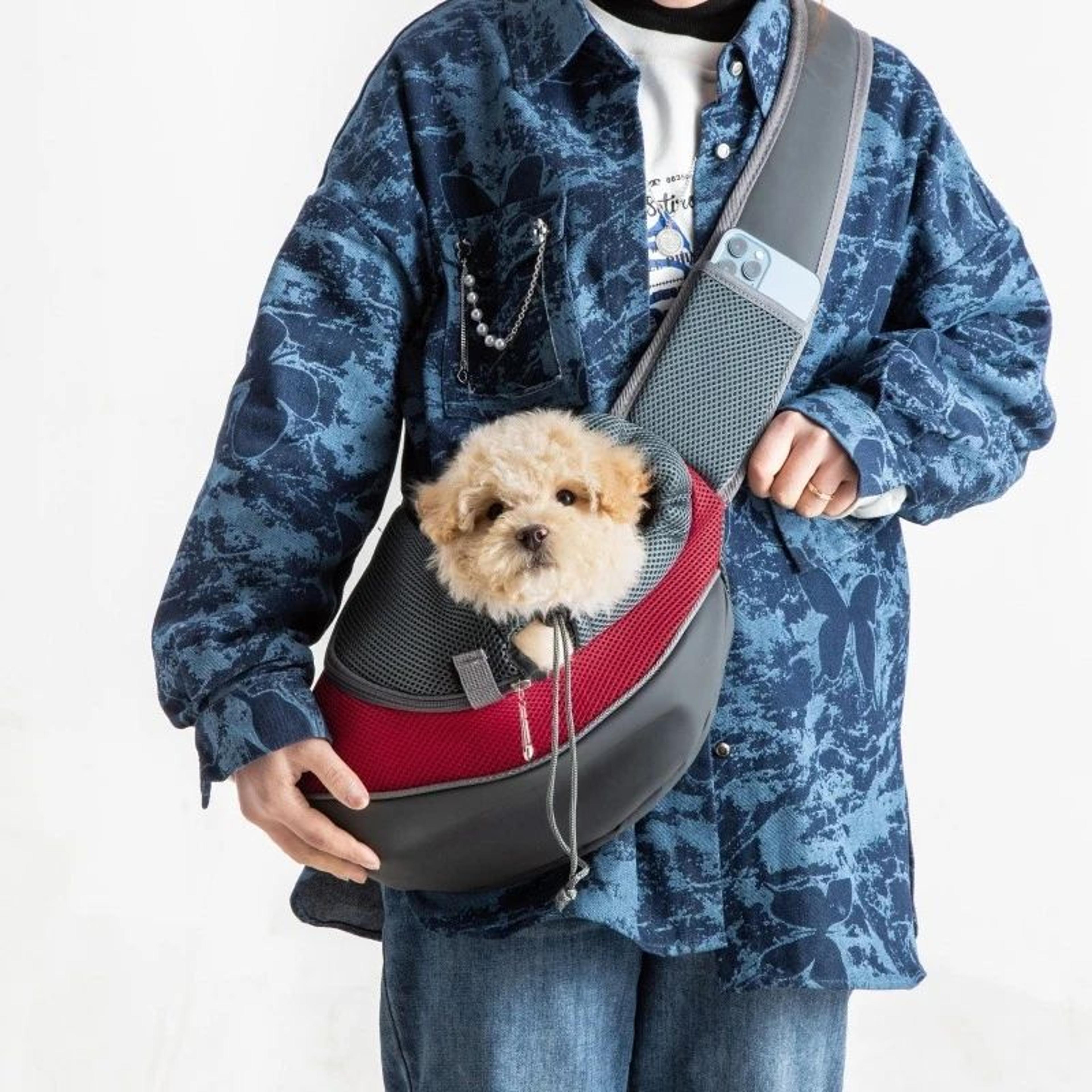 Breathable Pet Sling Carrier Shoulder Bag For Cats  Small Dogs 2