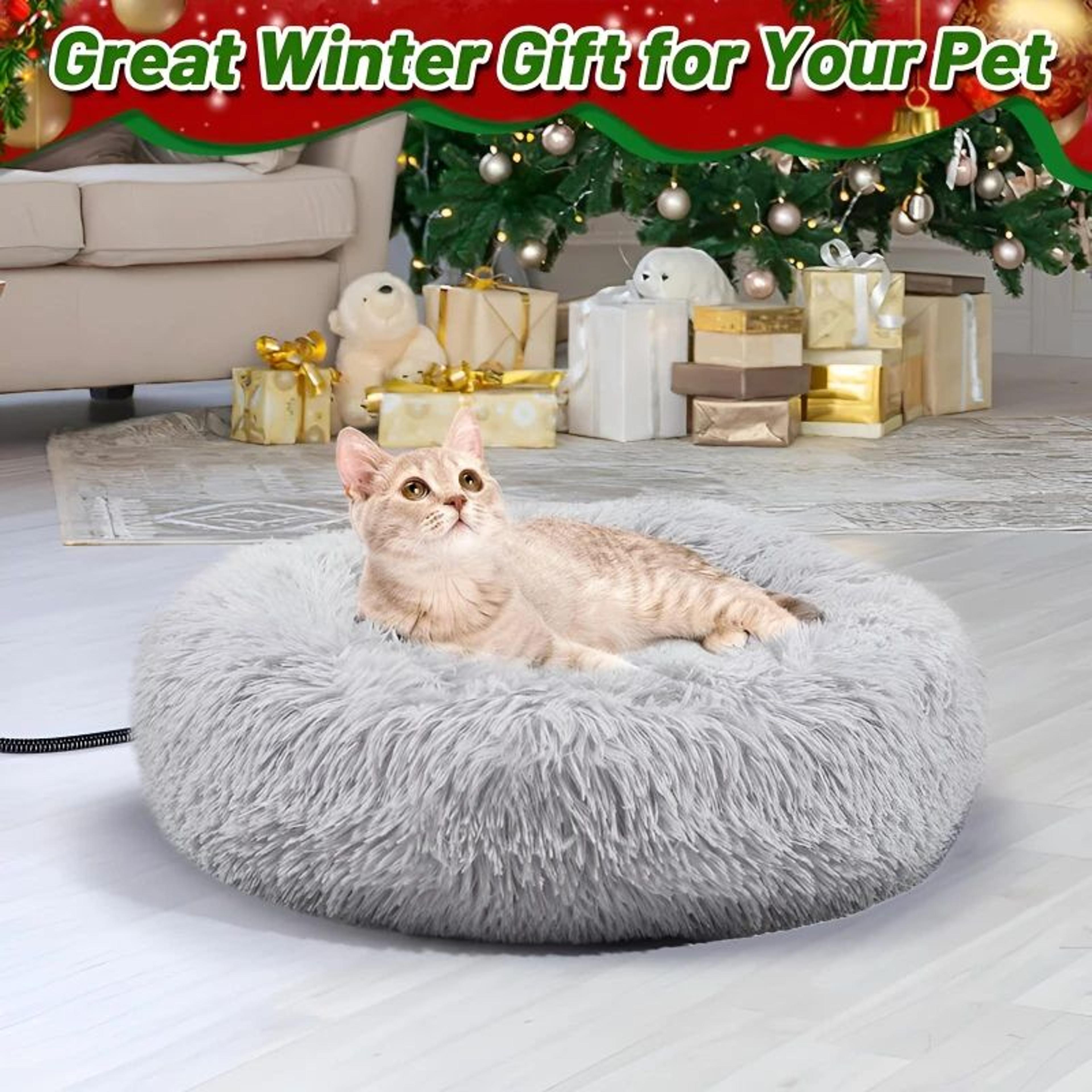 CozyHeat USB Heated Pet Bed For Cats  Small Dogs  50cm Warm Plush Sleeping Nest 1