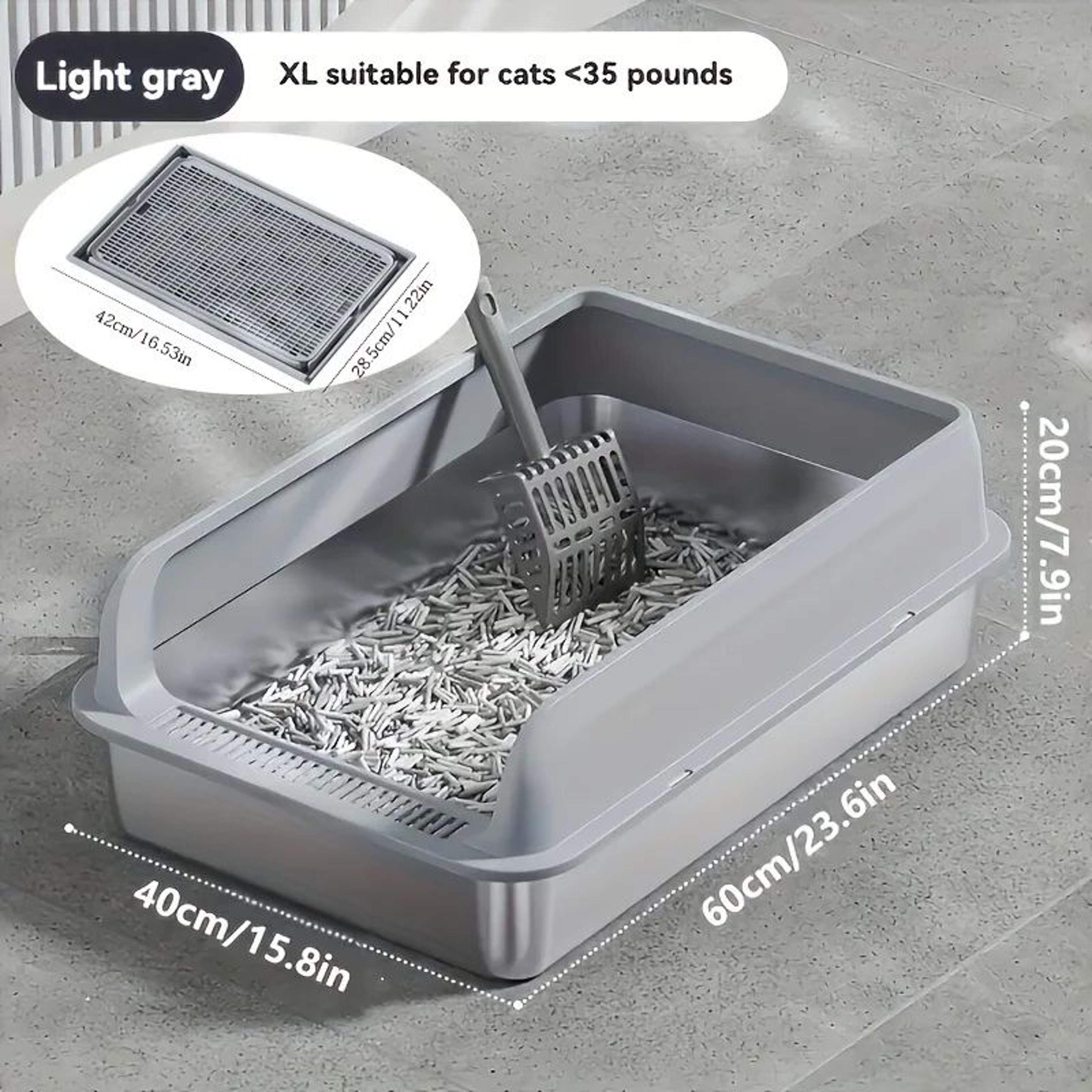 purrguard xl stainless steel cat litter box with lid – extra large enclosed litter box for big cats