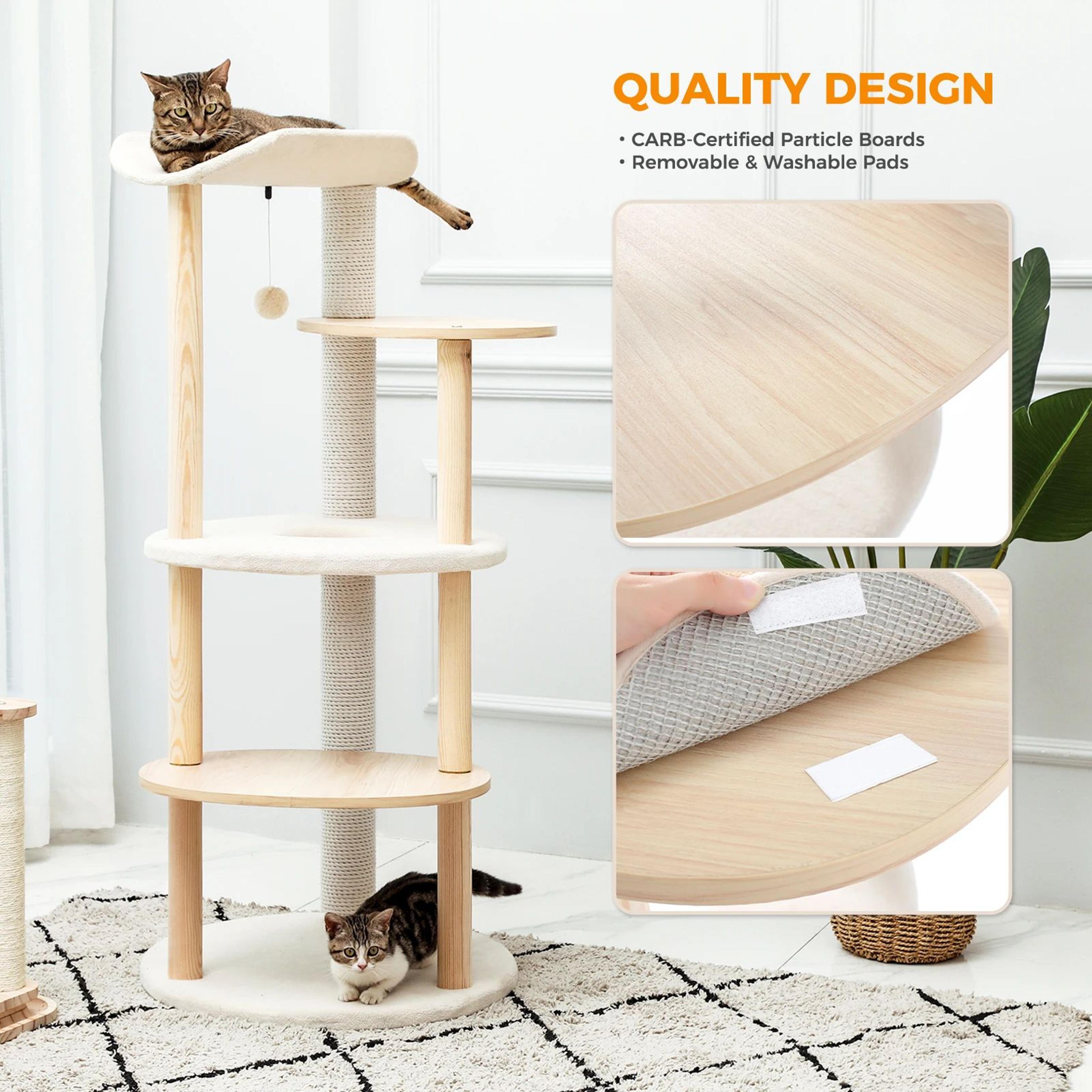 Nordic Haven Modern Cat Tree With Condo Perch  Scratching Posts 3