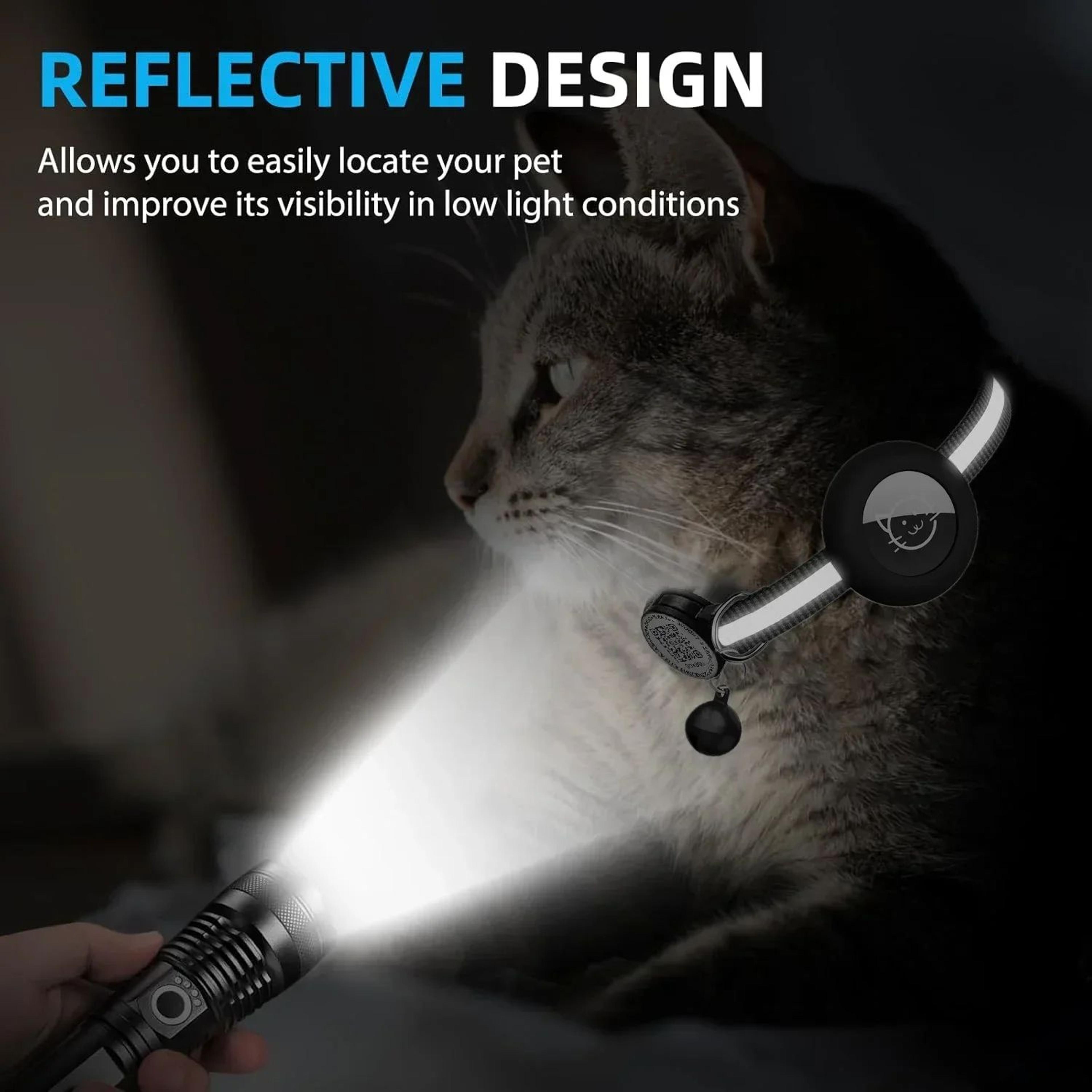PurrGuard AirTag Cat Collar With QR ID Tag  Reflective Safety Design 5