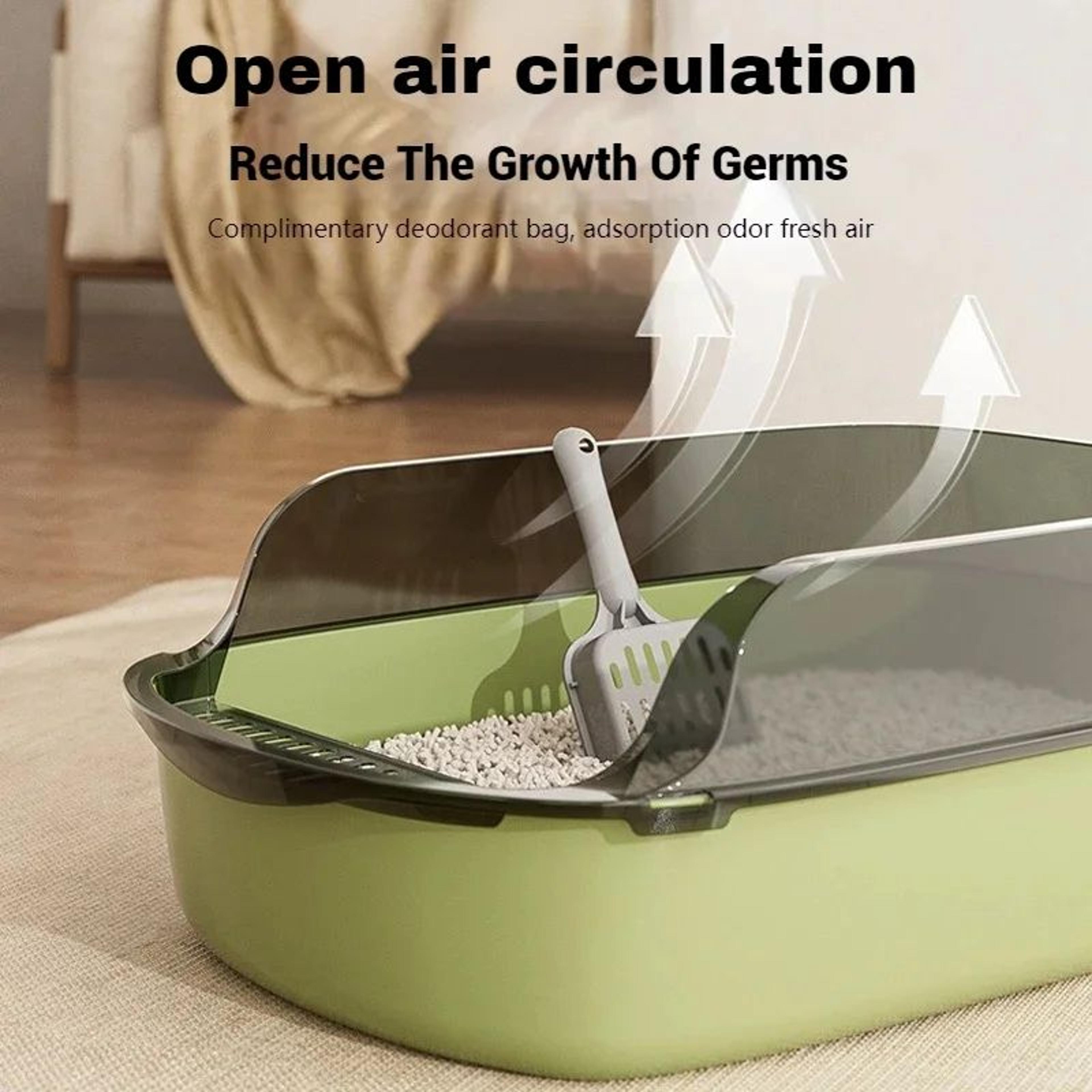 SemiEnclosed Splashproof Cat Litter Box Tray For Kittens  Cats 5
