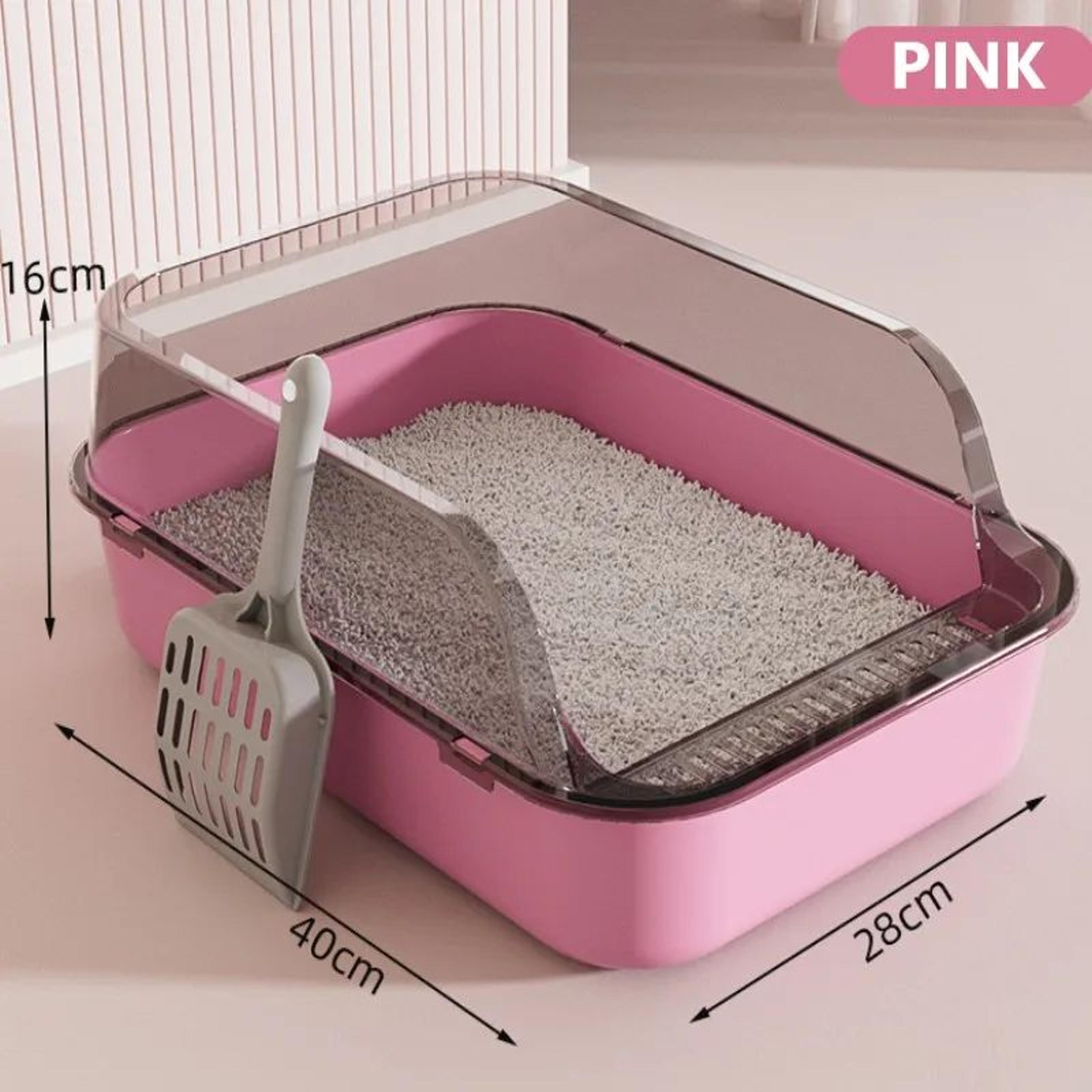SemiEnclosed Splashproof Cat Litter Box Tray For Kittens  Cats 7