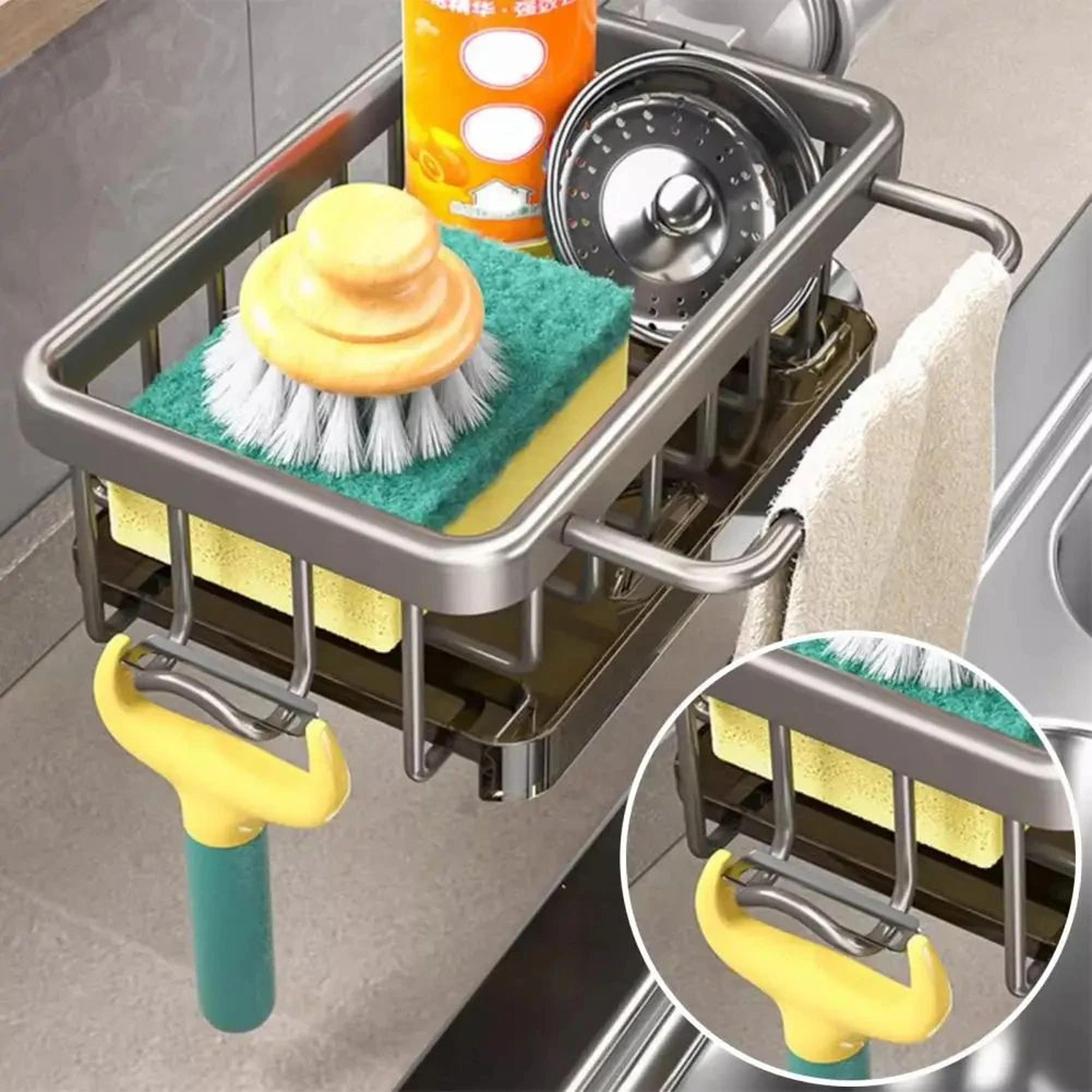 SpaceSaving Faucet Sink Organizer  Drain Basket 1