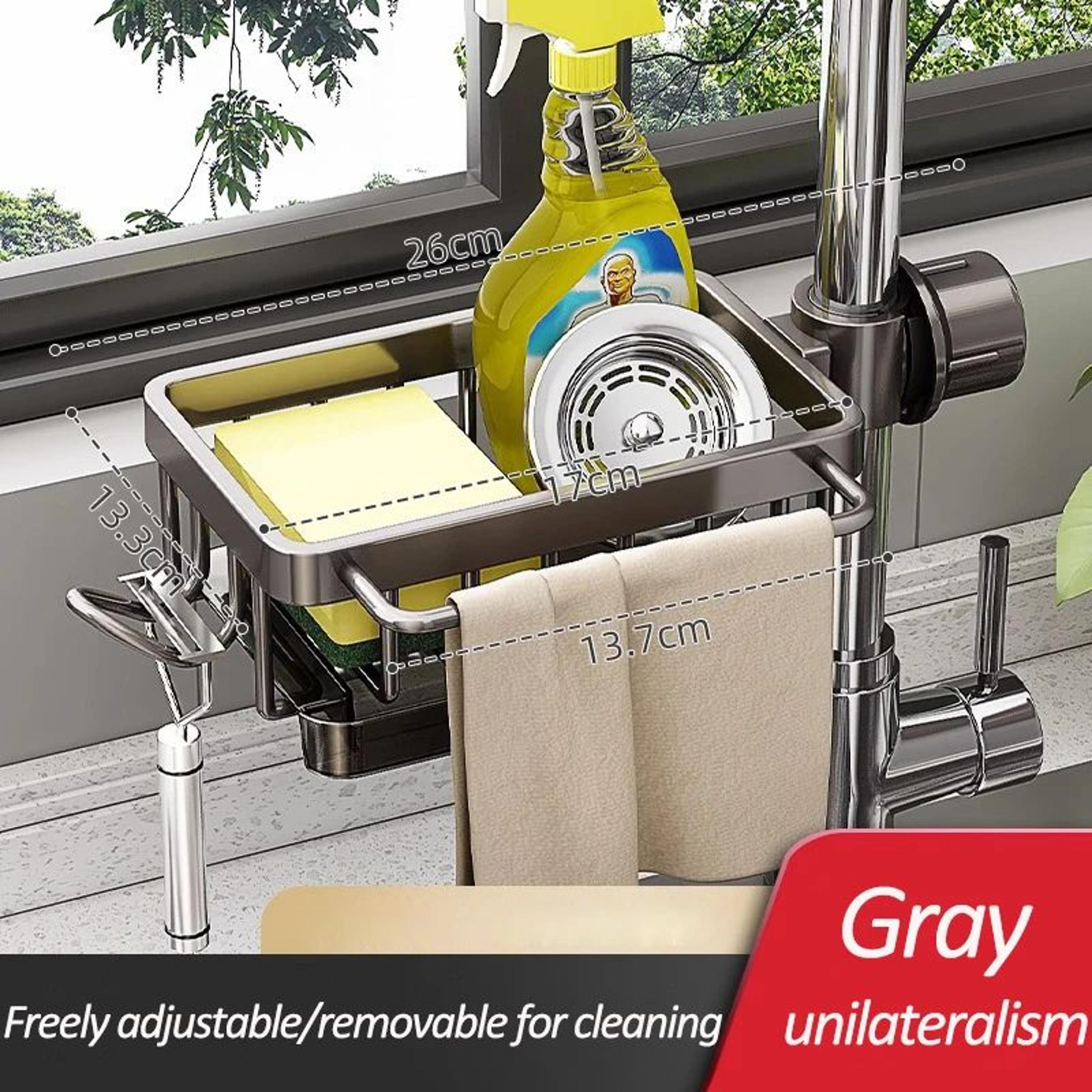 SpaceSaving Faucet Sink Organizer  Drain Basket 9