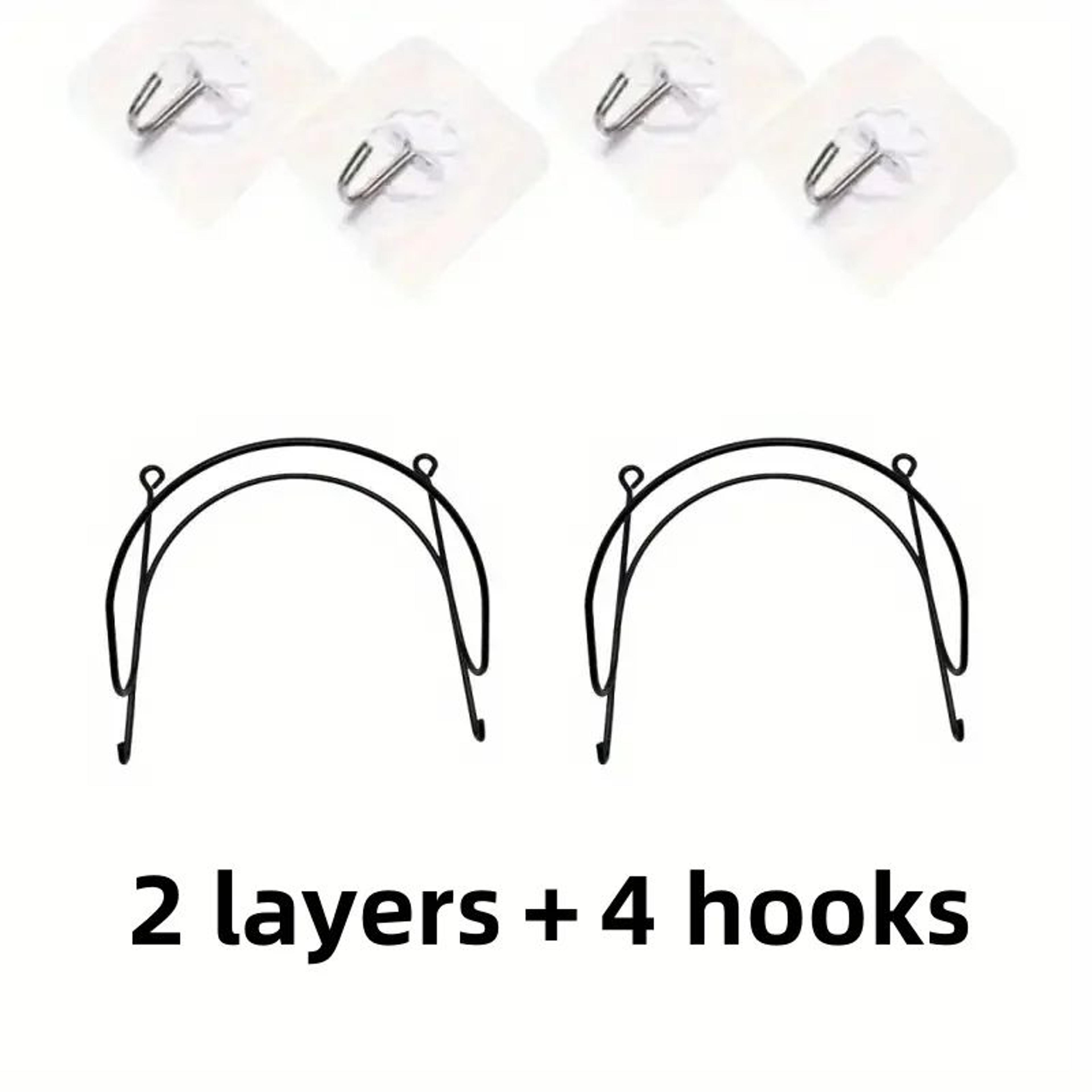 SpaceSaver WallMounted Towel Rack With Hooks  MultiLayer Storage Shelf 6