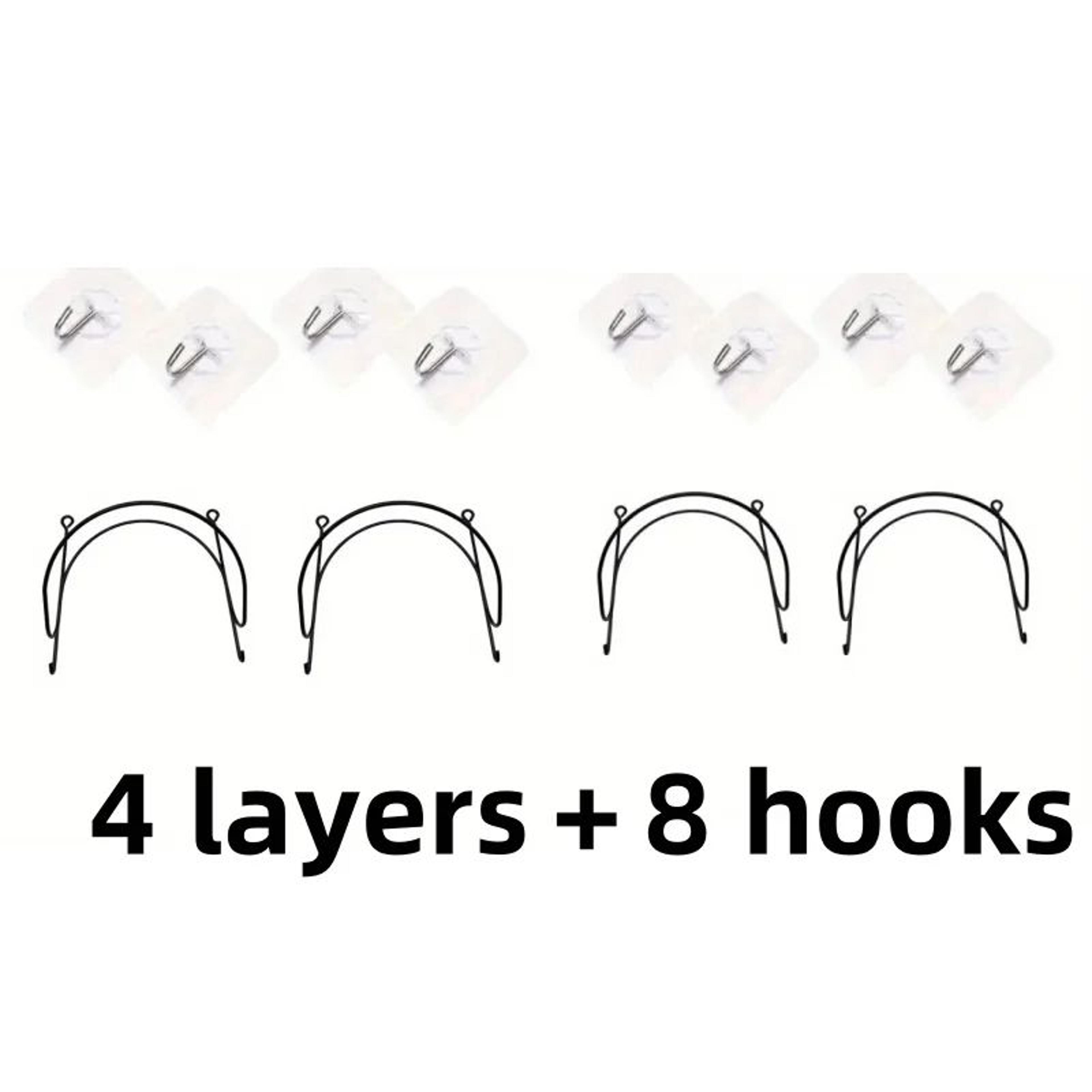 SpaceSaver WallMounted Towel Rack With Hooks  MultiLayer Storage Shelf 7