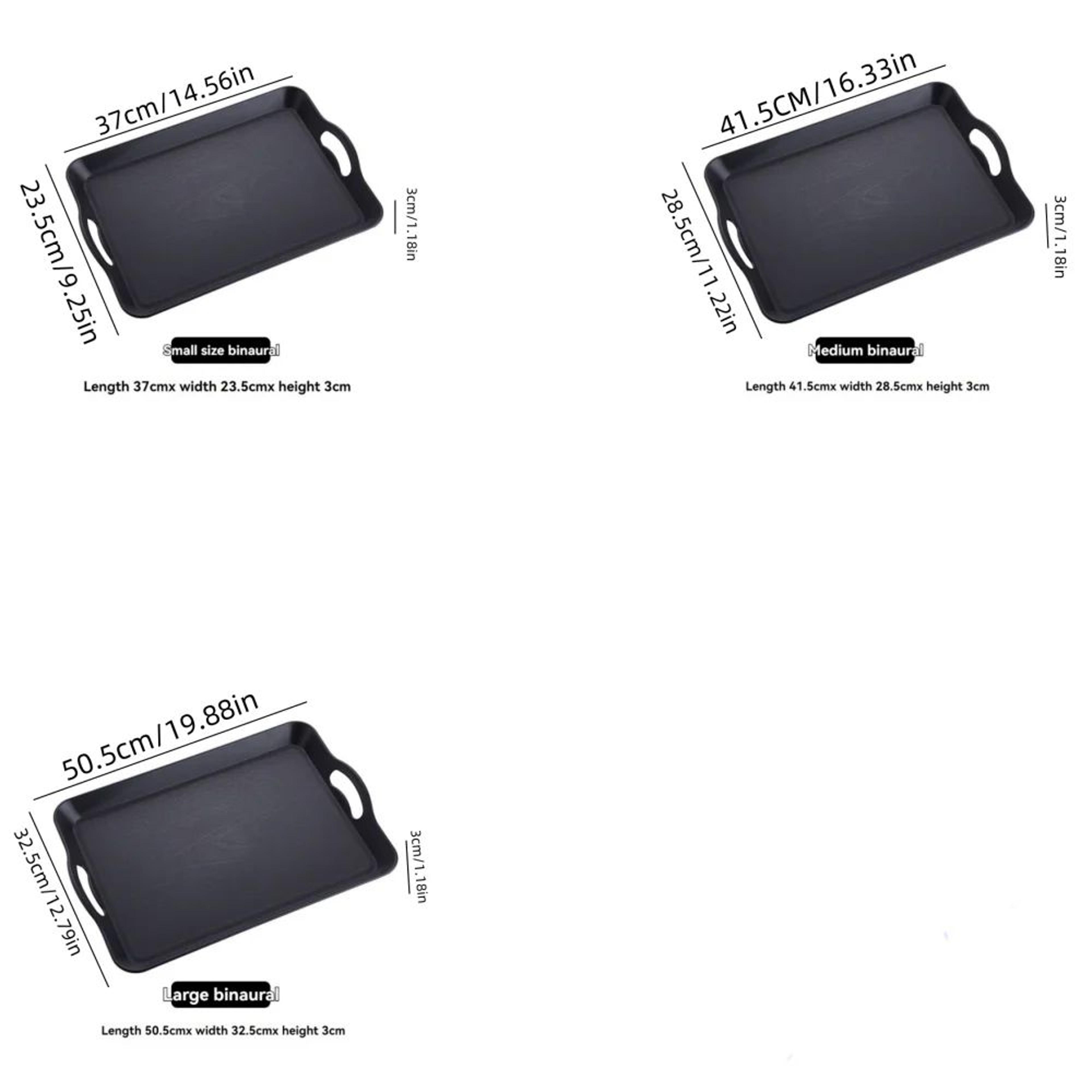 Premium NonSlip Plastic Serving Tray With Handles  MultiPurpose Rectangular Food  Organizer Tray 4
