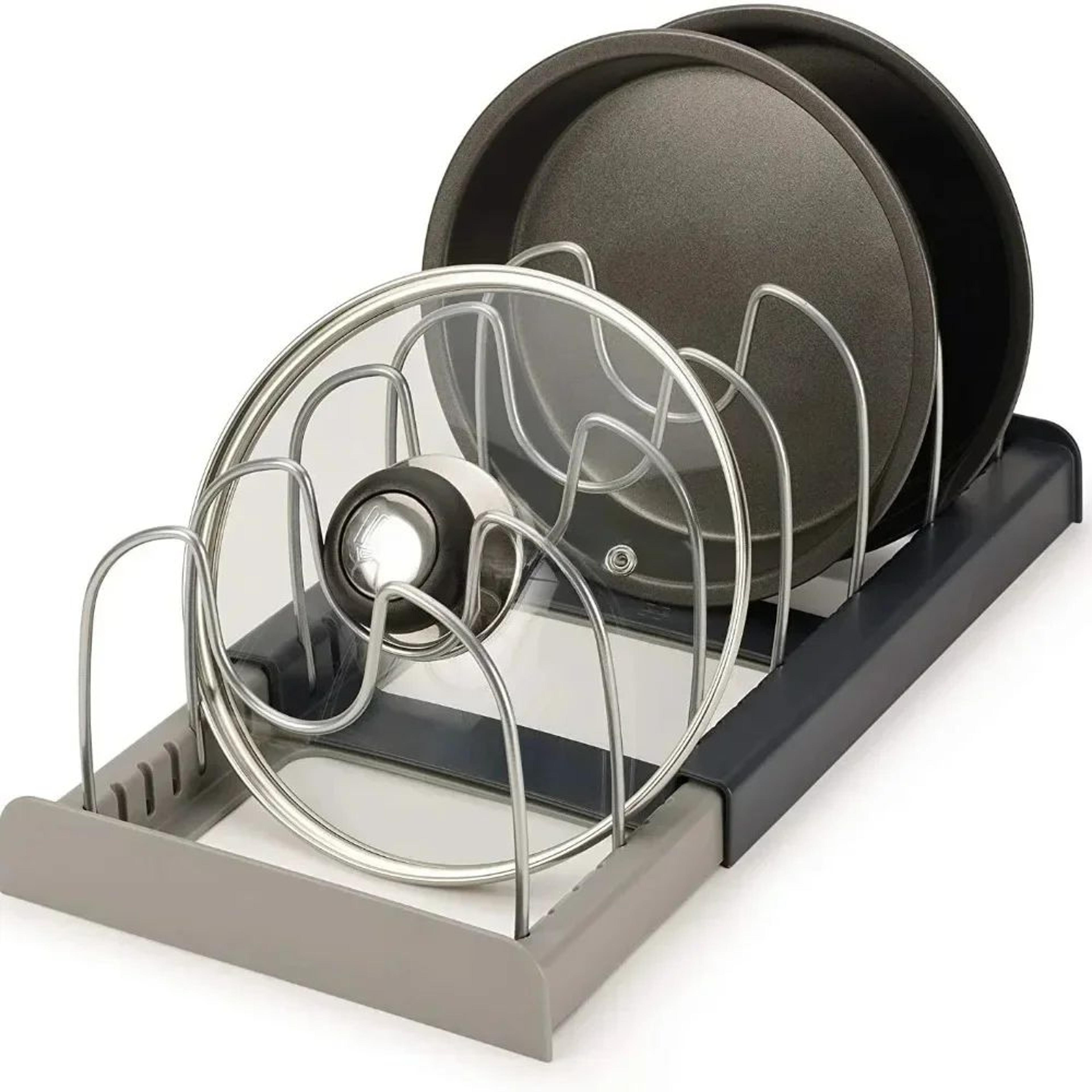 SpaceSaver Adjustable Pot  Lid Organizer Rack 0