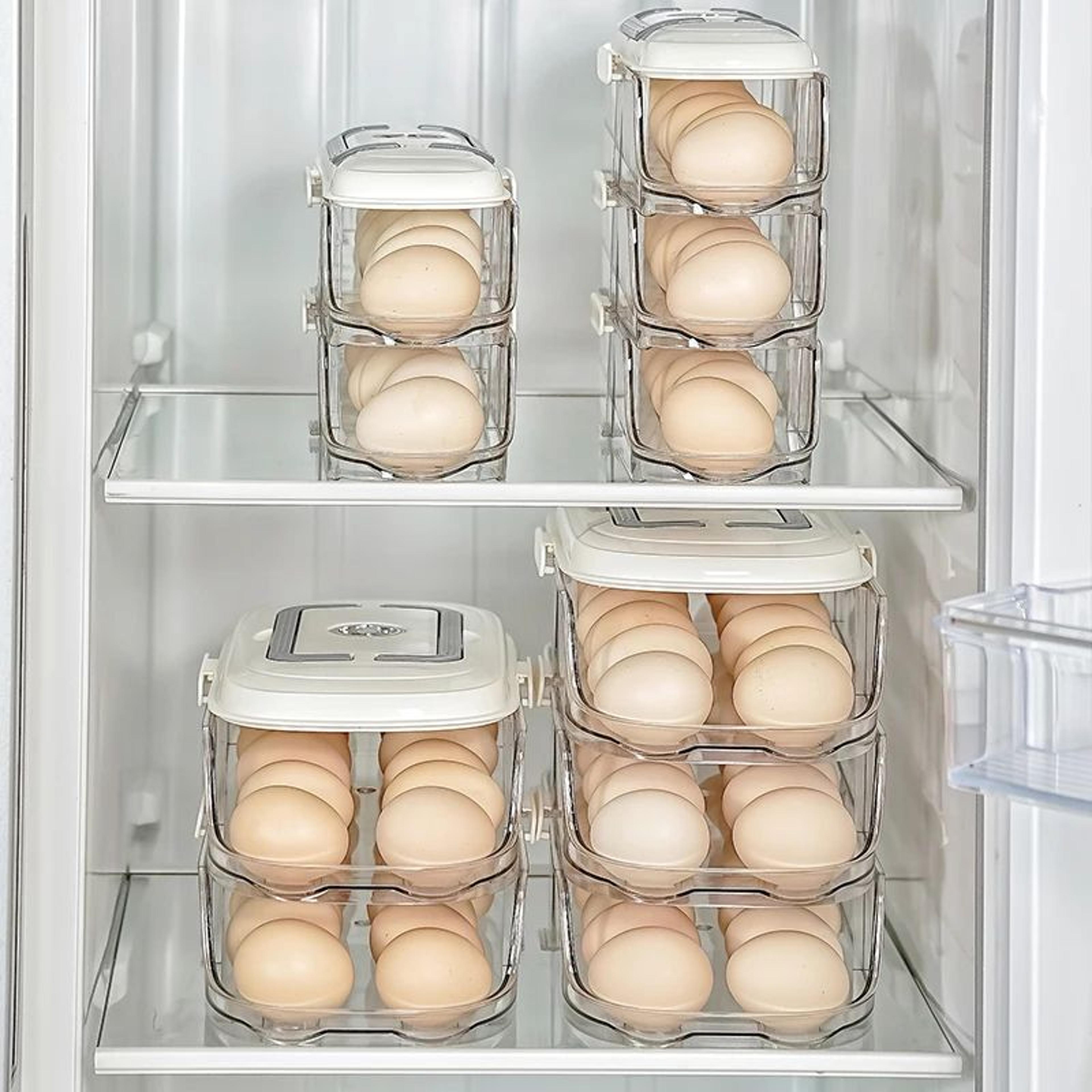 AutoRoll Refrigerator Egg Organizer Rack  MultiLayer Egg Storage Box For Fridge Door  Shelves 2