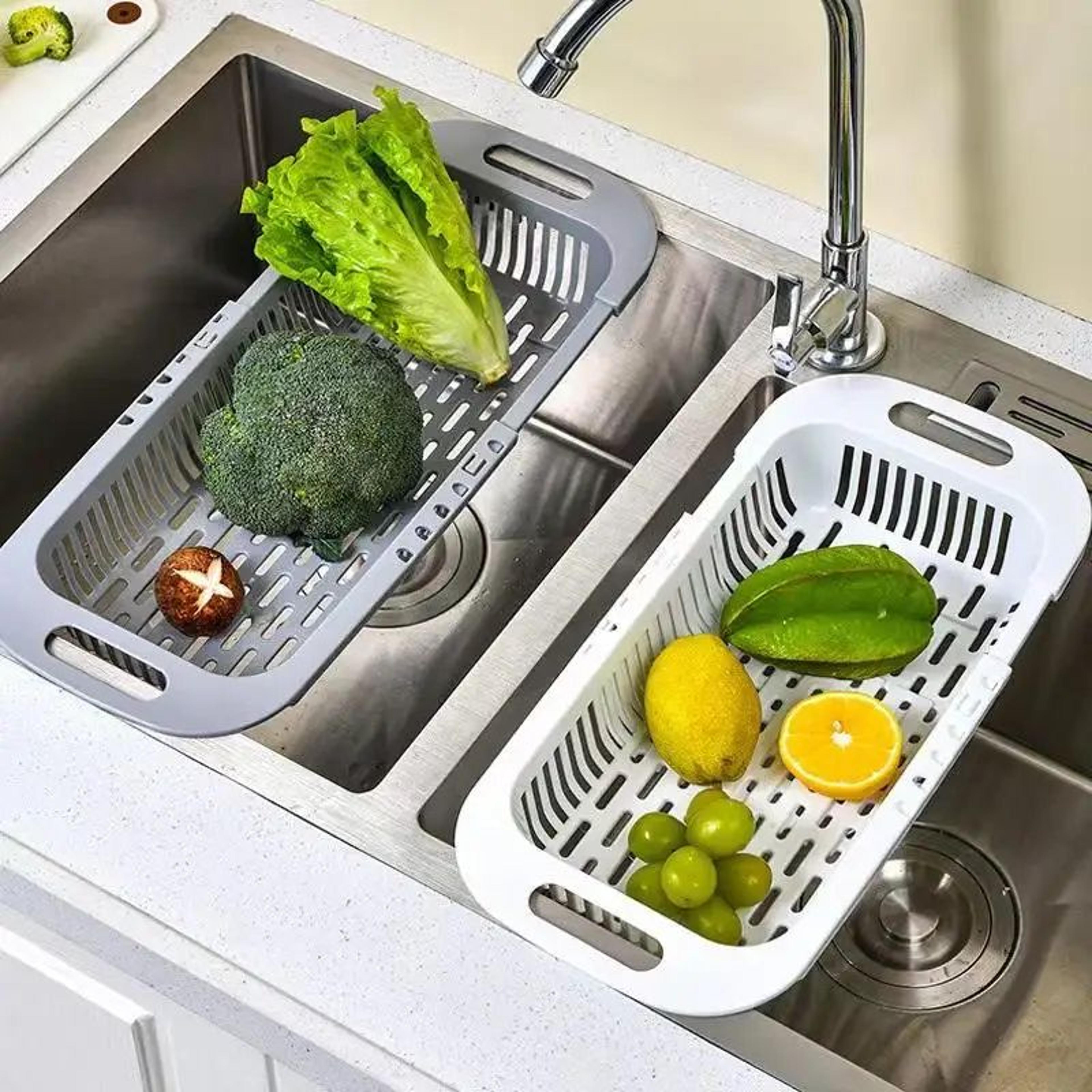 Expandable Sink Drain Basket  Dish Drying Organizer 0