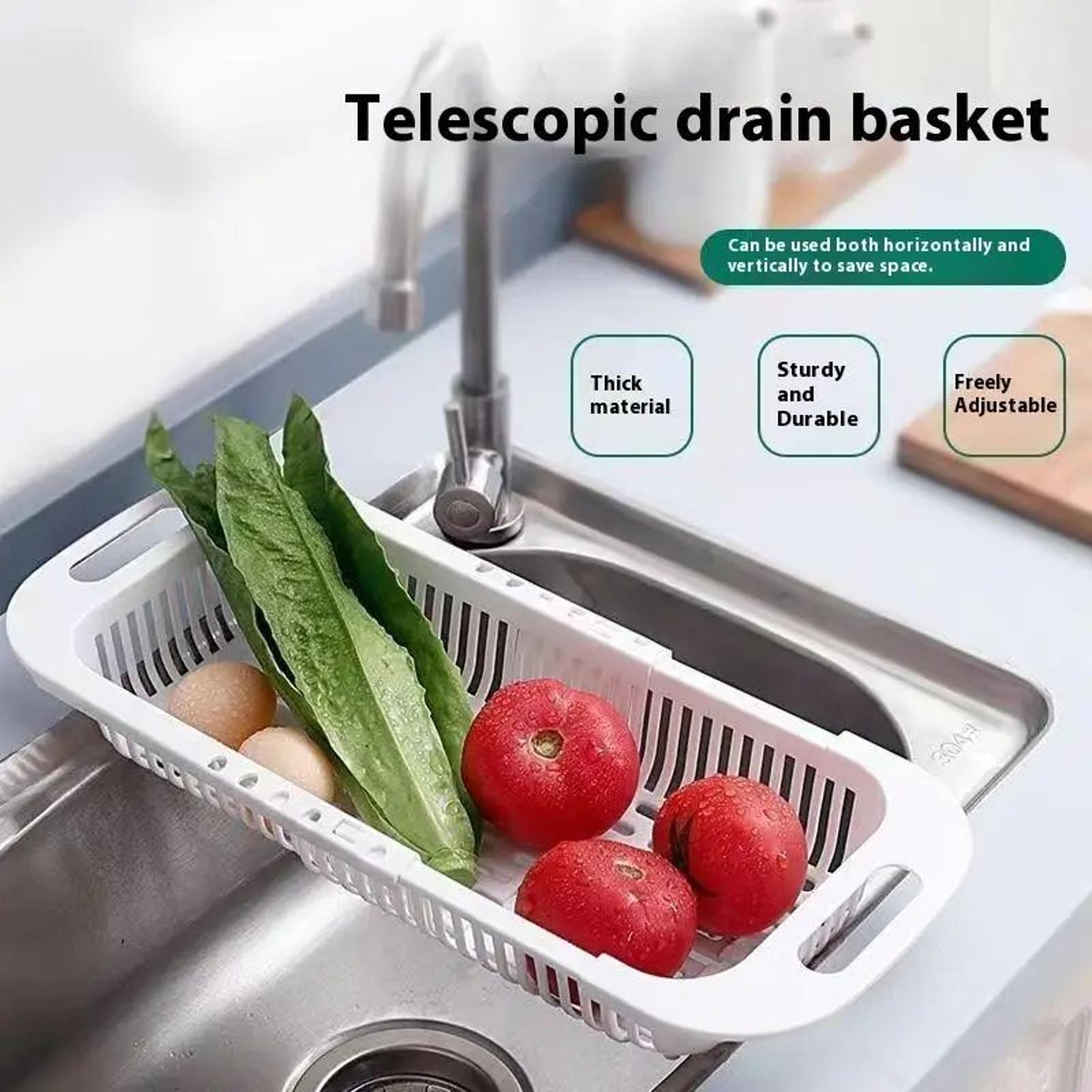 Expandable Sink Drain Basket  Dish Drying Organizer 1