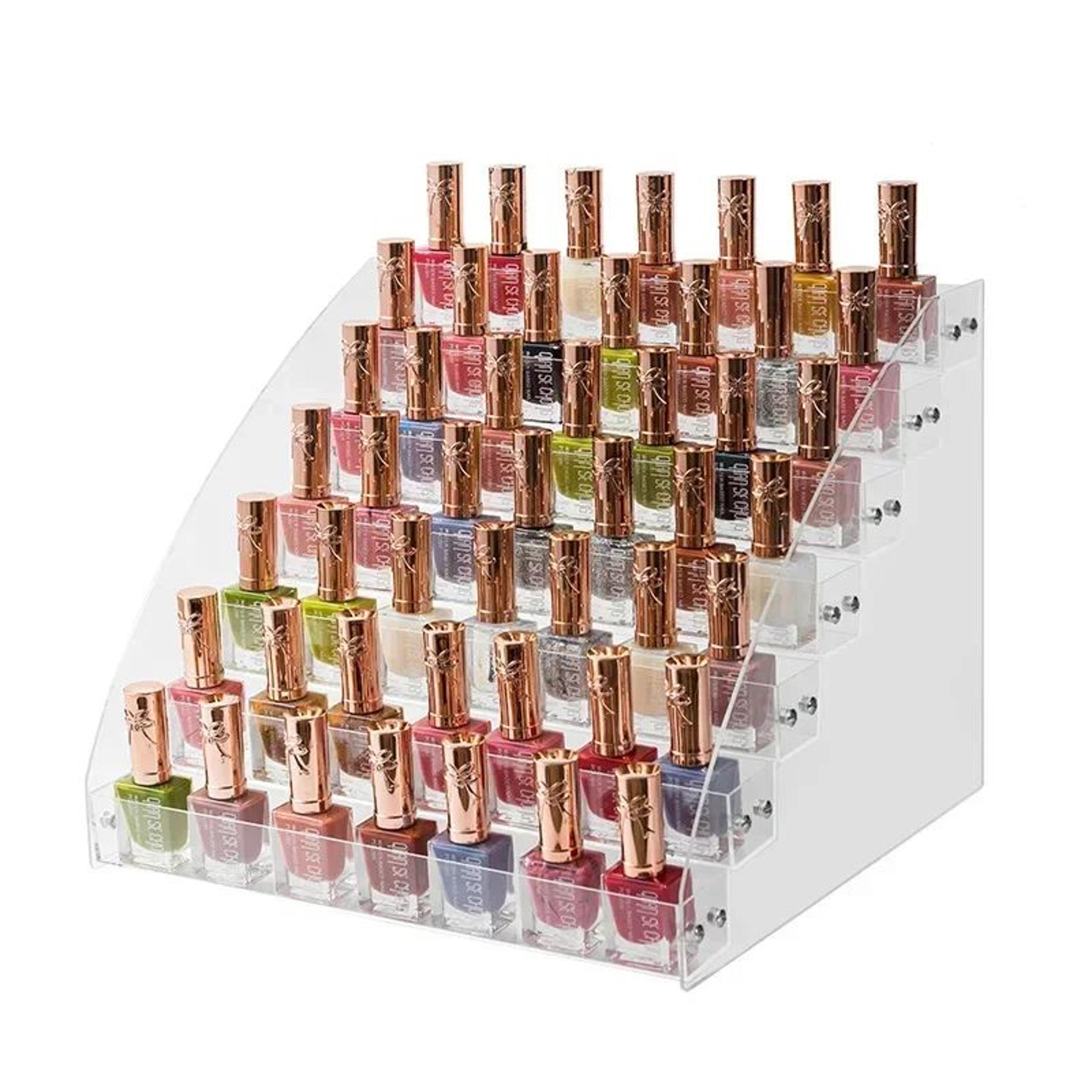 Premium Clear Acrylic Nail Polish Display Rack With Drawer Storage For Salon  Home 4