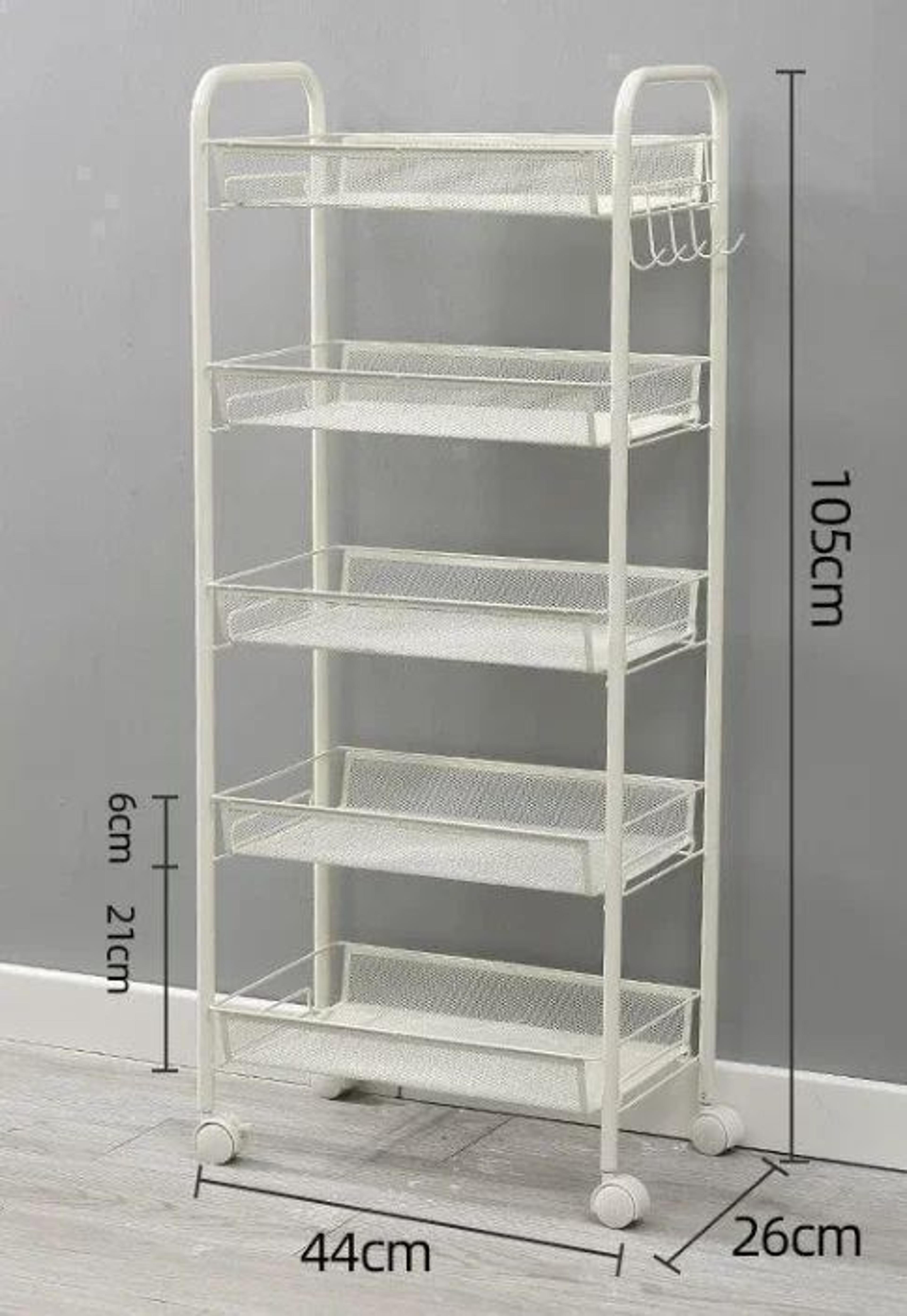 5Tier Rolling Storage Cart Organizer  Mobile MultiPurpose Kitchen Bathroom  Bedroom Storage Rack 8