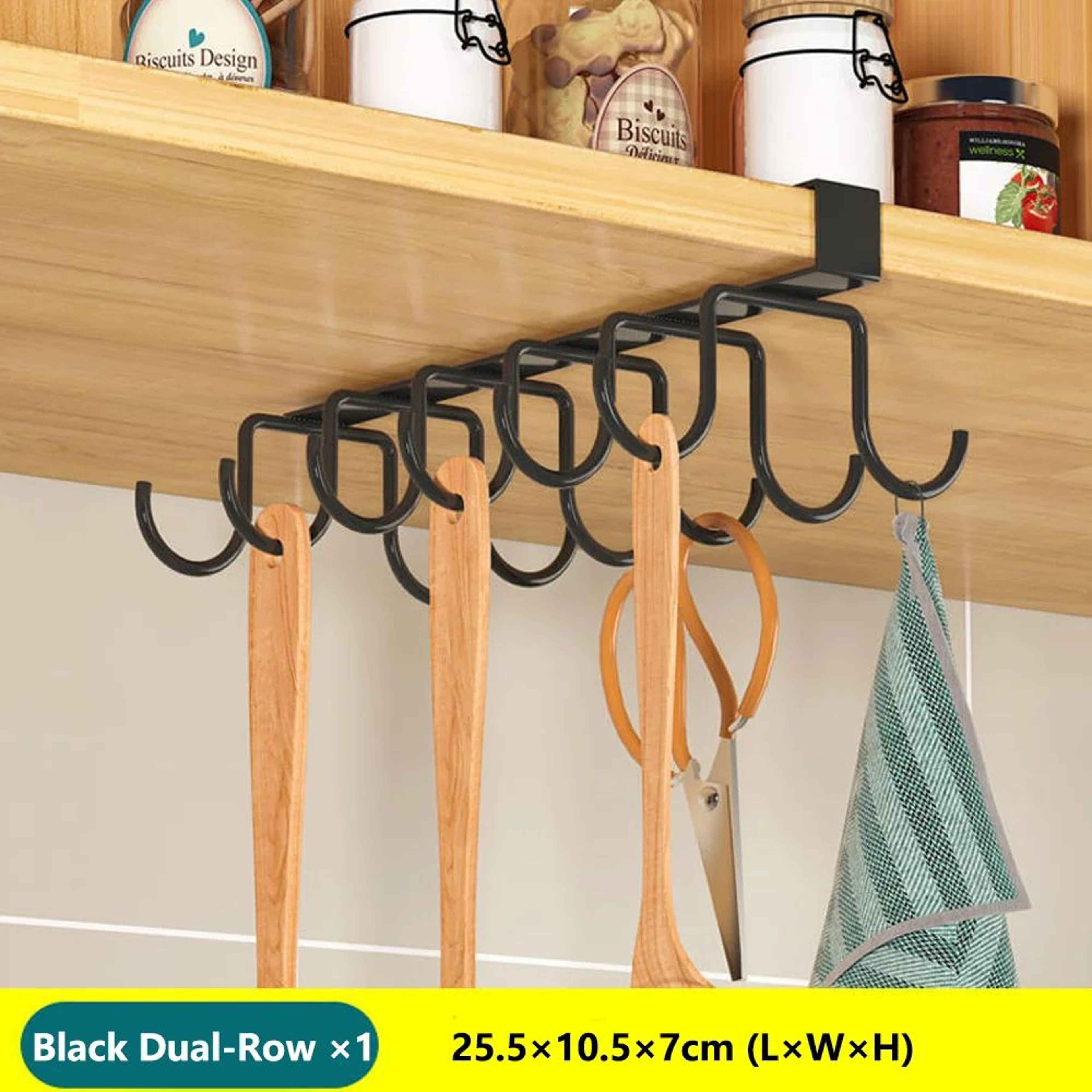 SpaceSaving Under Cabinet Organizer Rack With Hooks  Paper Towel Holder 6