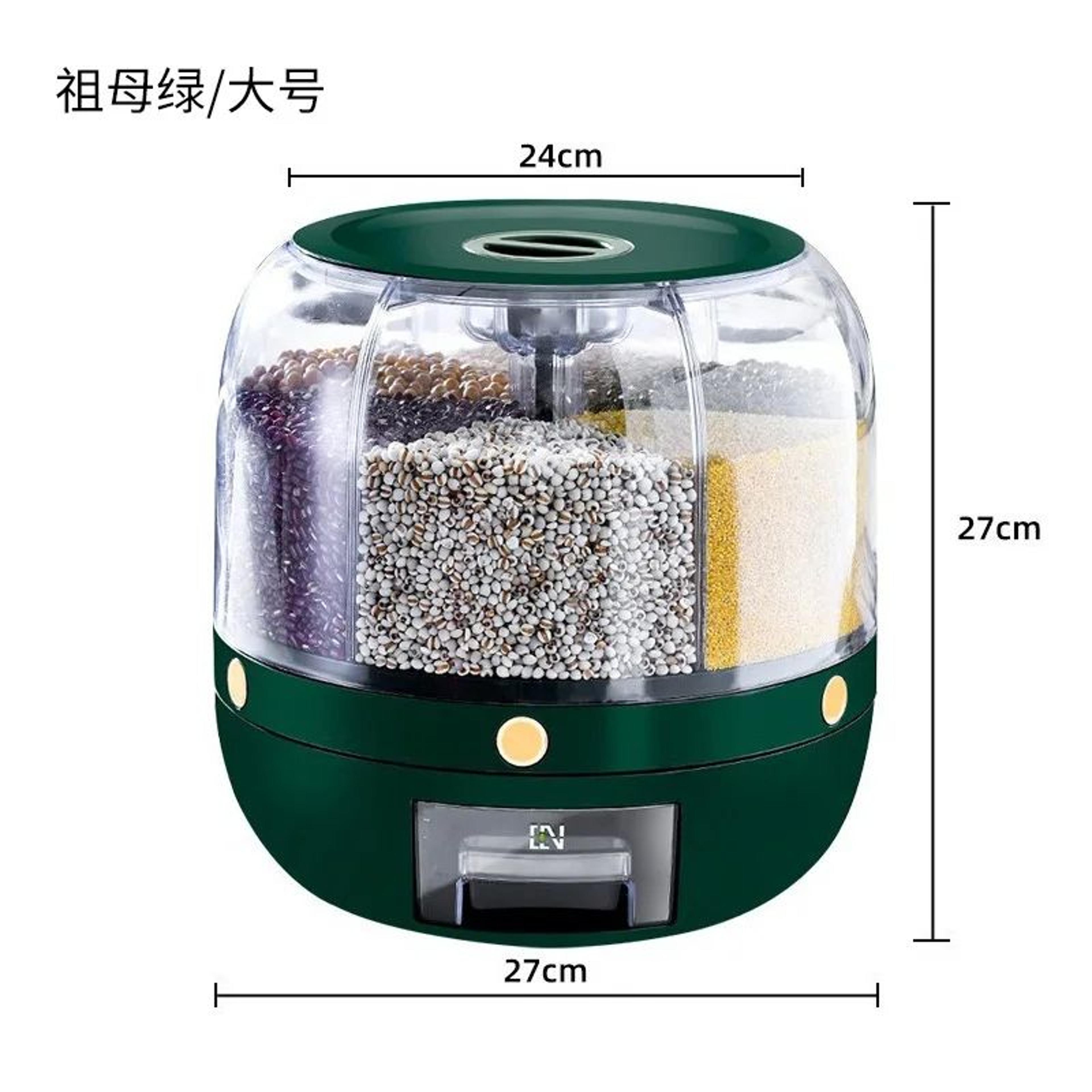 Rotating MultiGrain Storage Dispenser  MoistureProof Kitchen Organizer 8