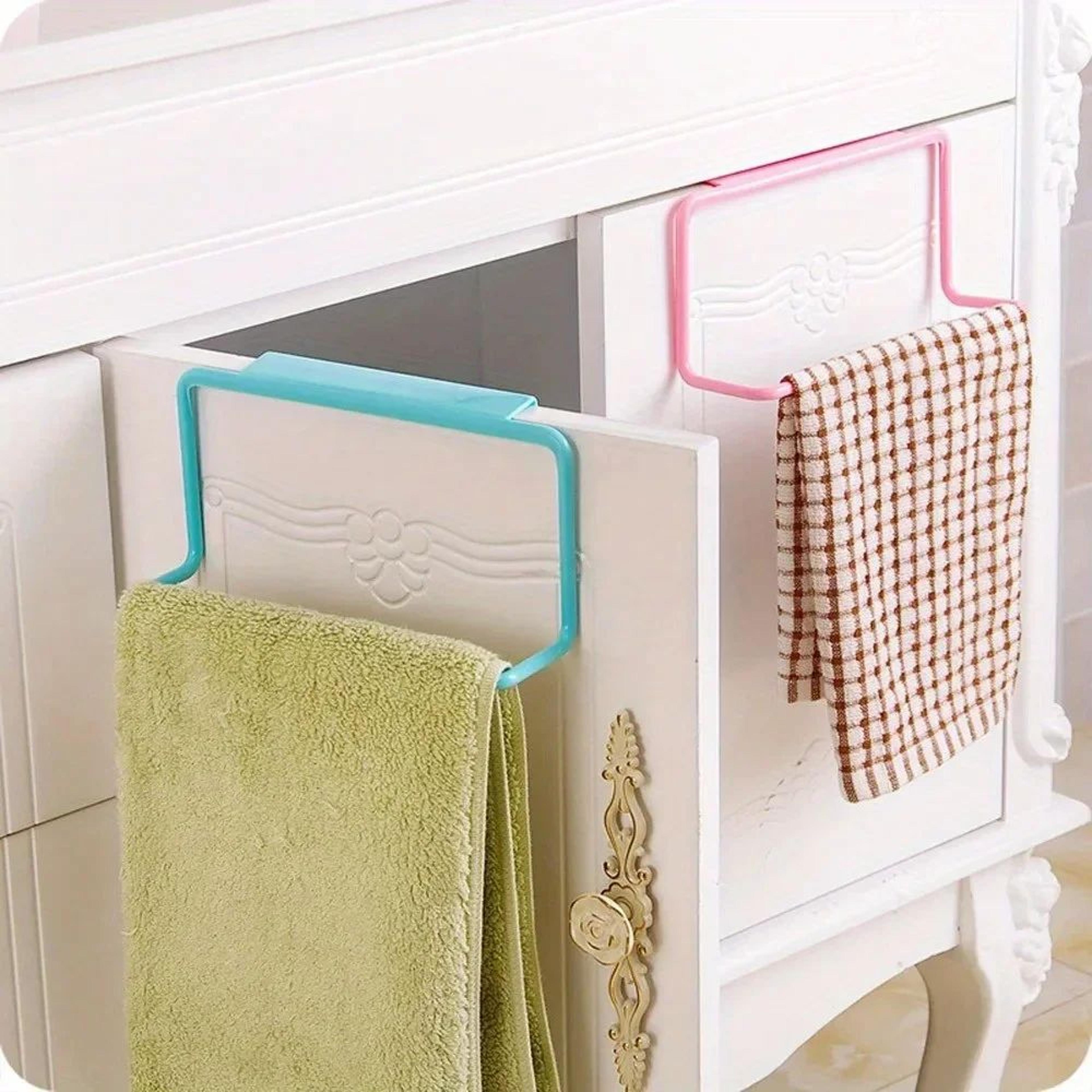 OvertheDoor Cabinet Towel Holder  Kitchen Organizer Rack  Plastic Towel Rack Cabinet Door Organizer 1
