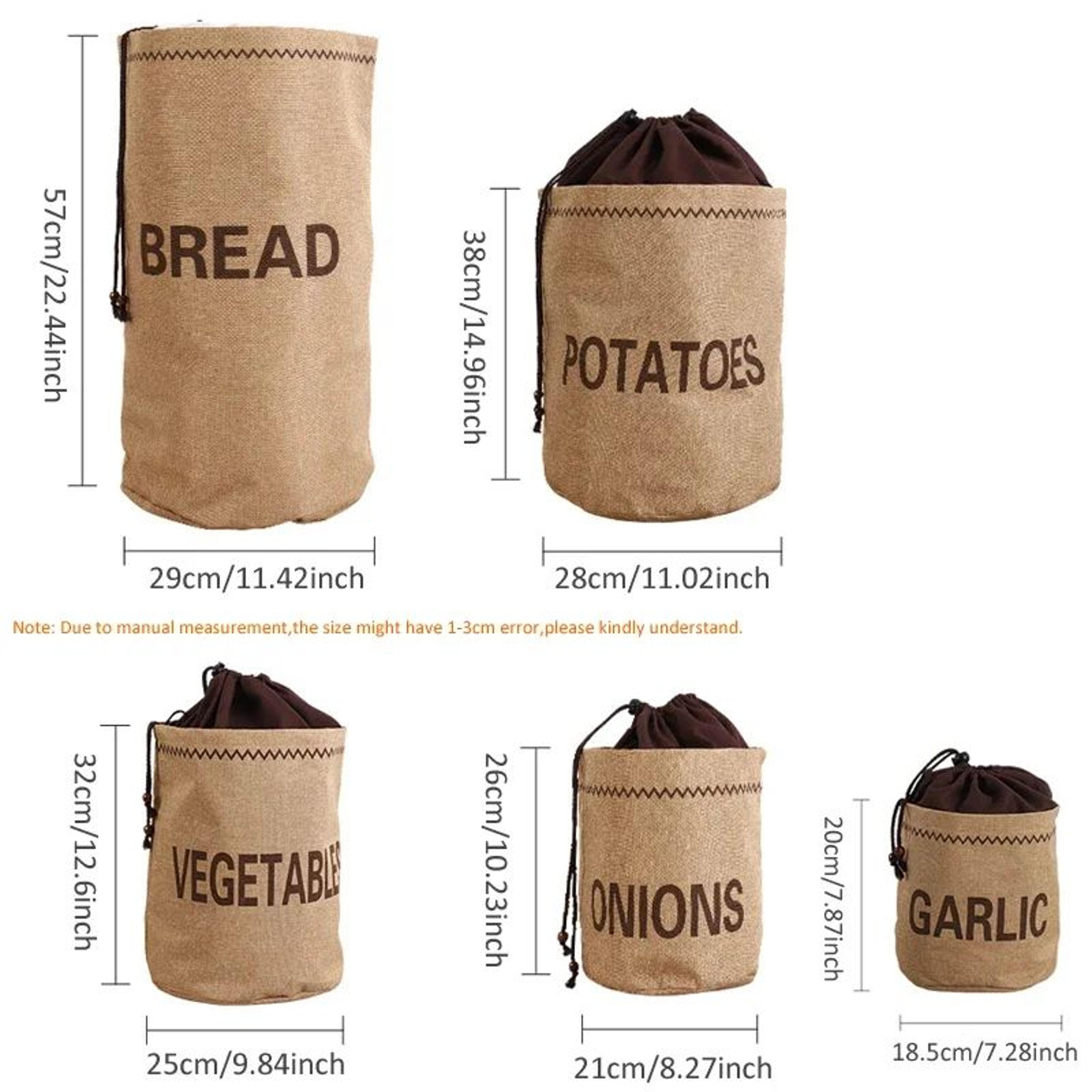 Rustic Burlap Potato Storage Bag With Drawstring For Garlic Onions  Bread 5