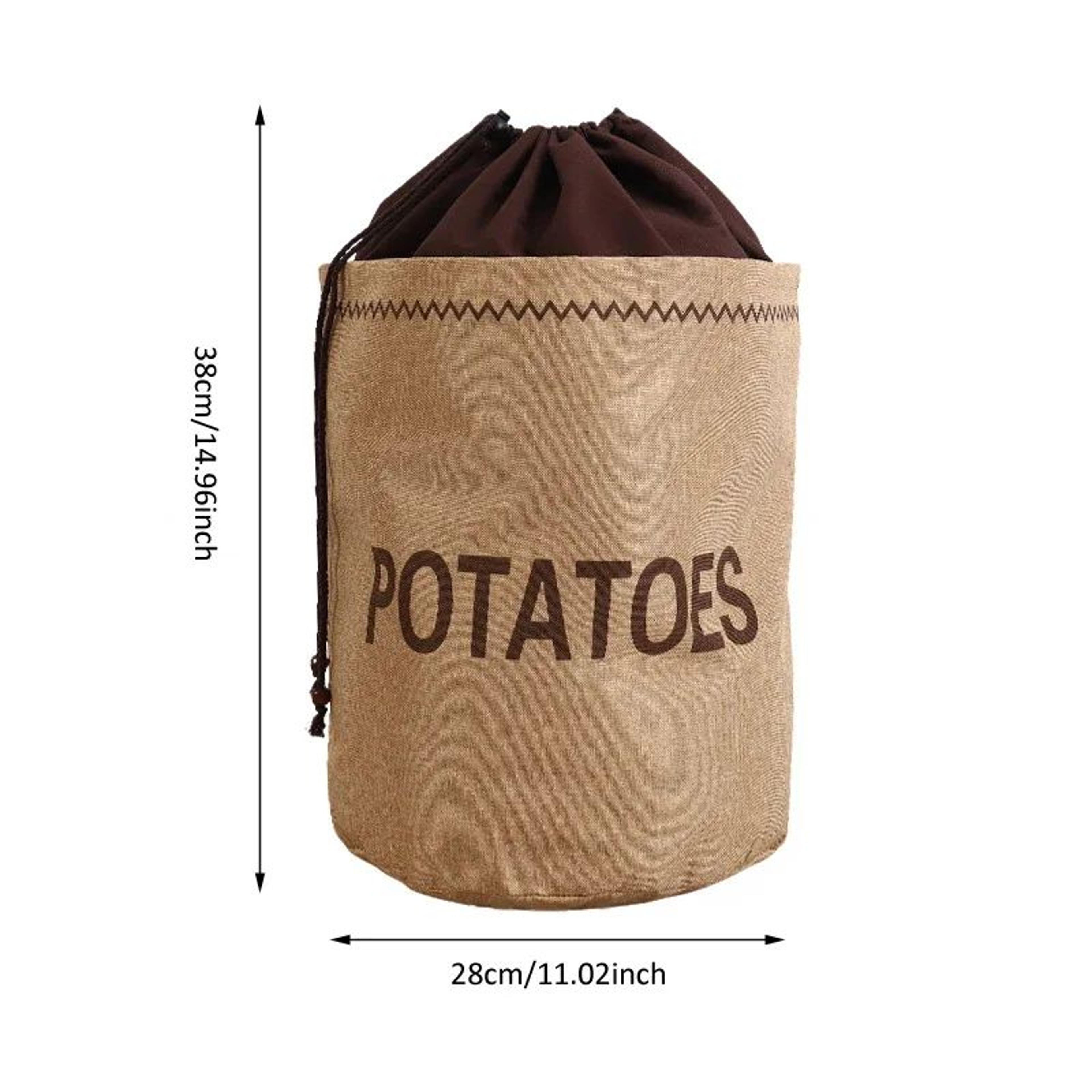 Rustic Burlap Potato Storage Bag With Drawstring For Garlic Onions  Bread 9
