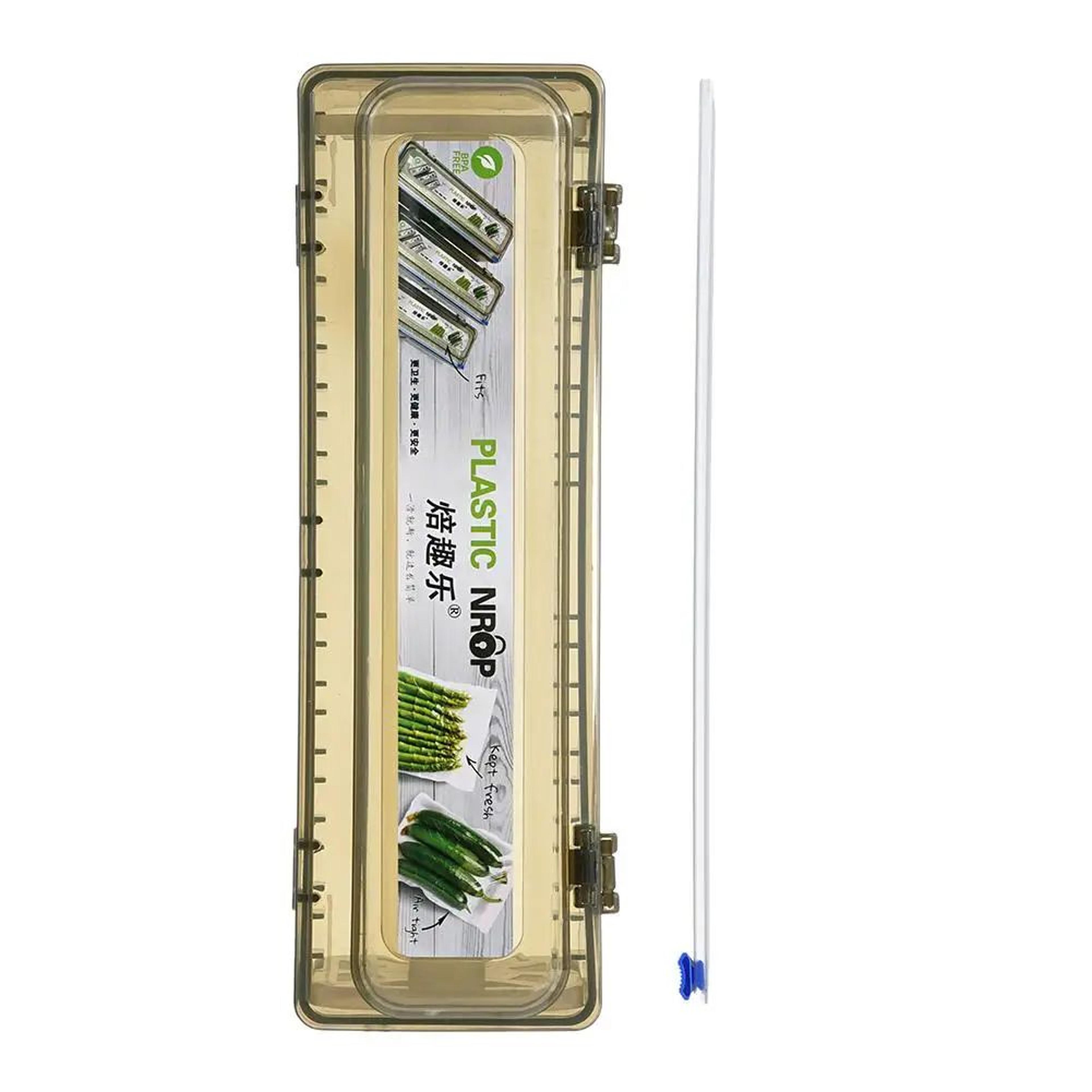 FreshSeal Plastic Wrap Dispenser With Cutter  Refillable Food Wrap Cutter For Plastic Wrap Aluminum 1
