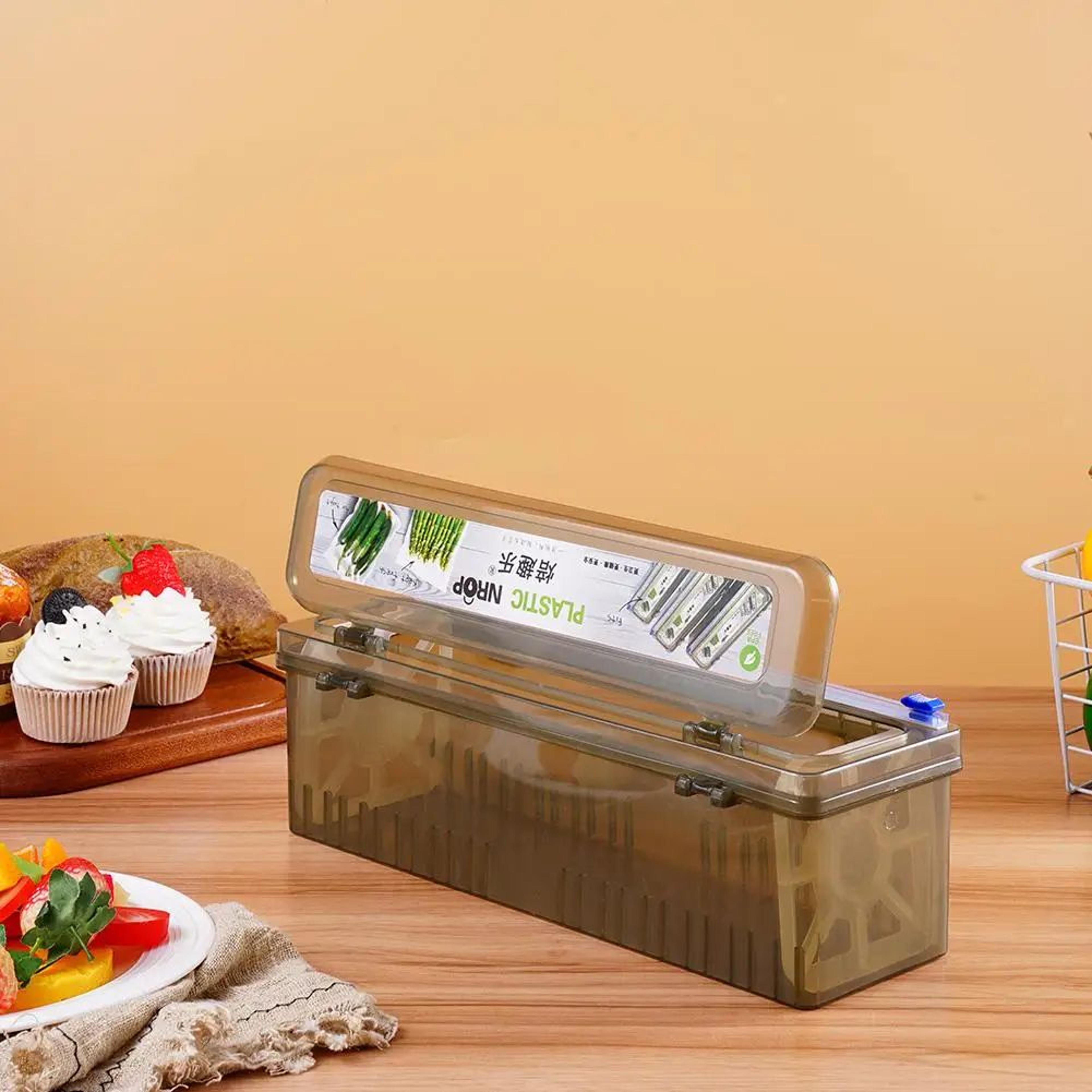 FreshSeal Plastic Wrap Dispenser With Cutter  Refillable Food Wrap Cutter For Plastic Wrap Aluminum 4
