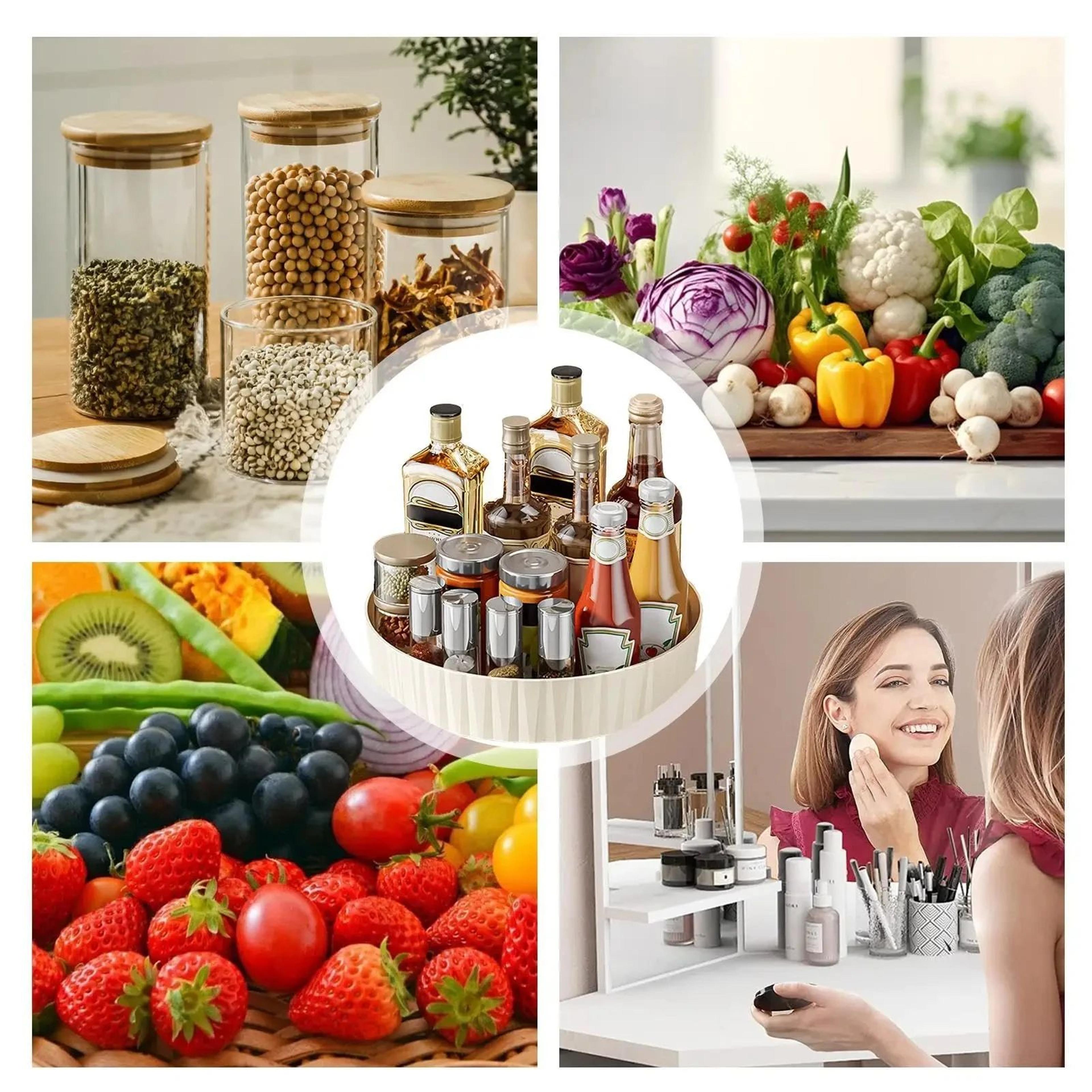 360 Rotating Lazy Susan Organizer Spice Rack For Kitchen Cabinets 3
