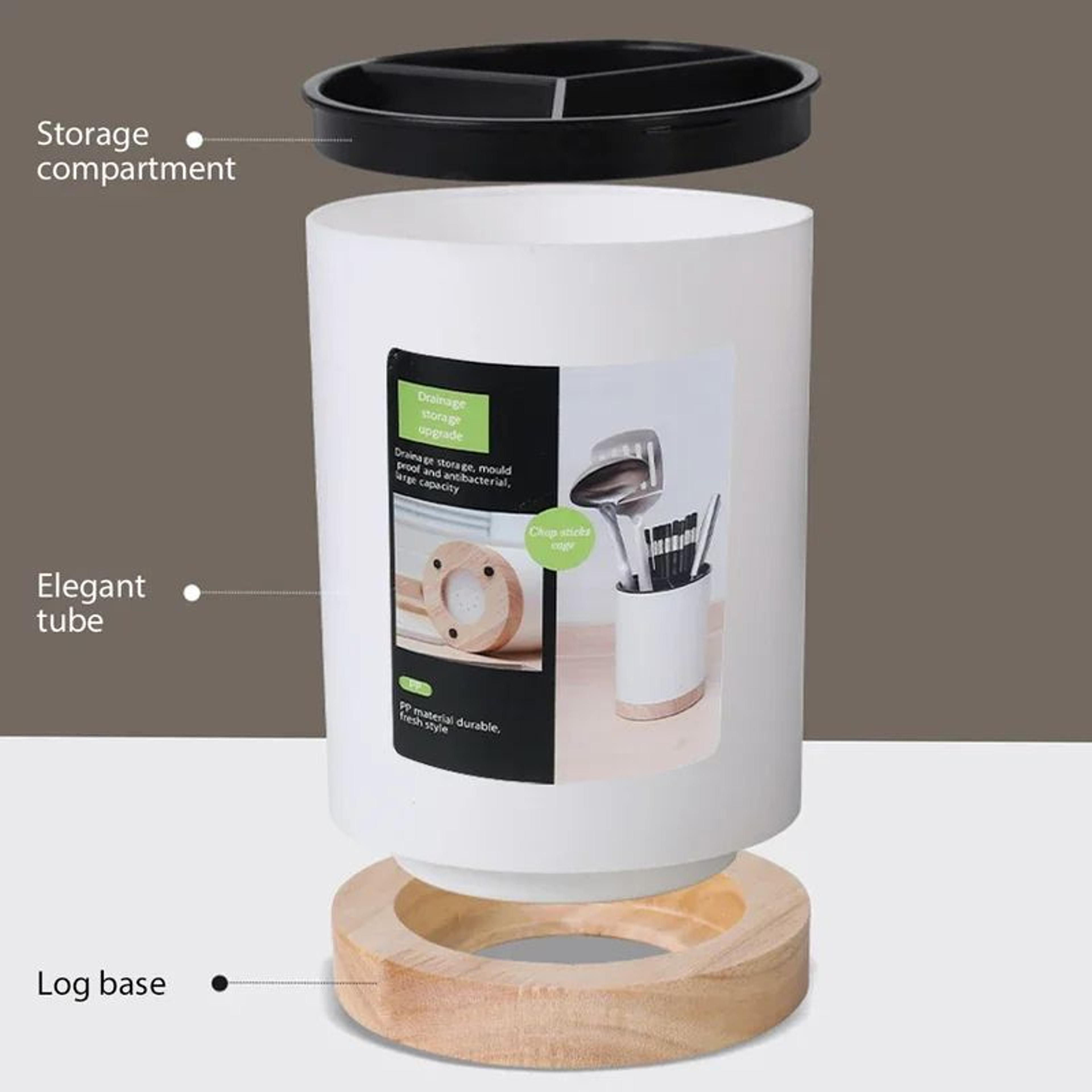 360 Rotating Kitchen Utensil Holder With Removable Divider  Utensil Organizer  Countertop Cutlery C 1