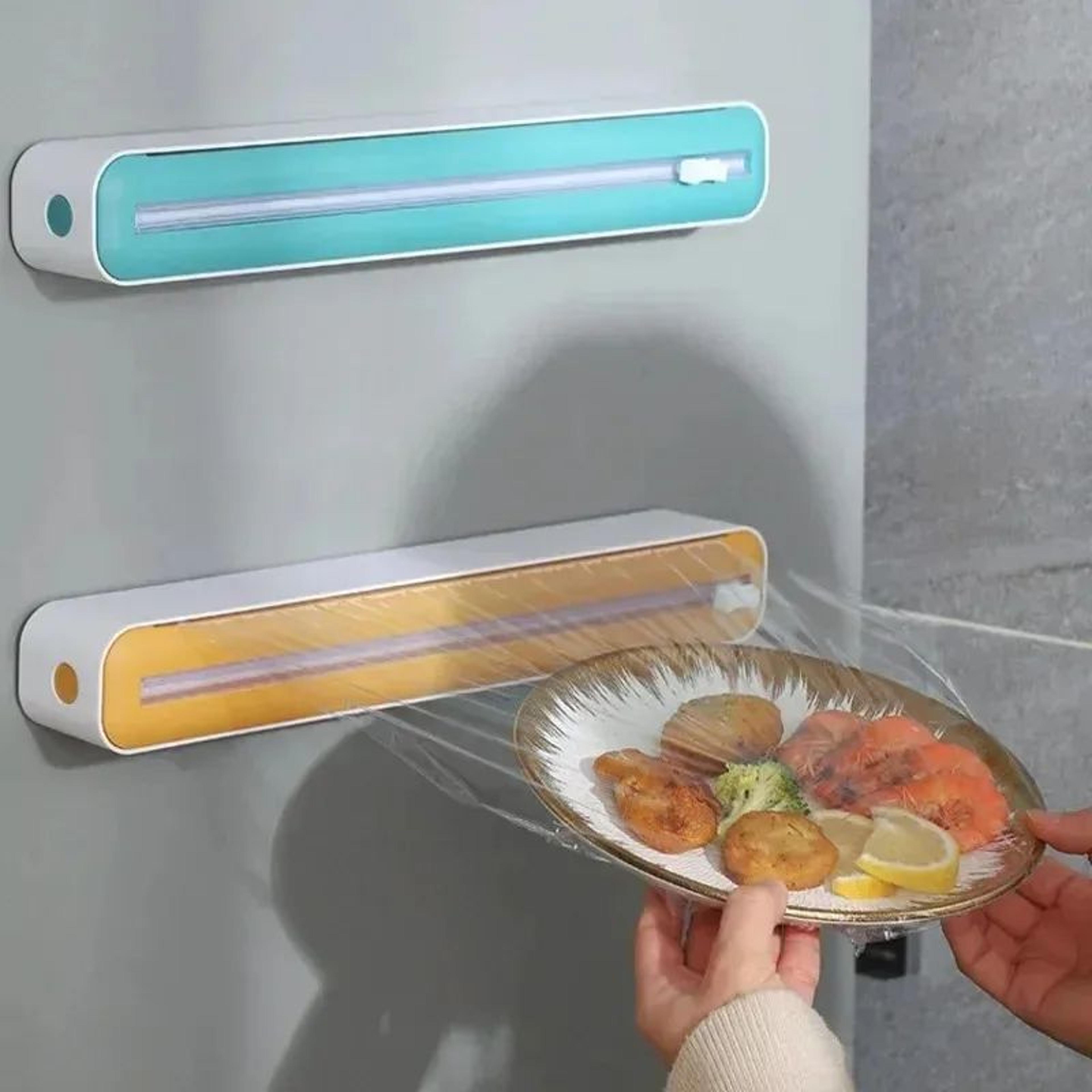 EasyCut Cling Film Cutter Dispenser With Suction Mount For Plastic Wrap And Aluminum Foil 1