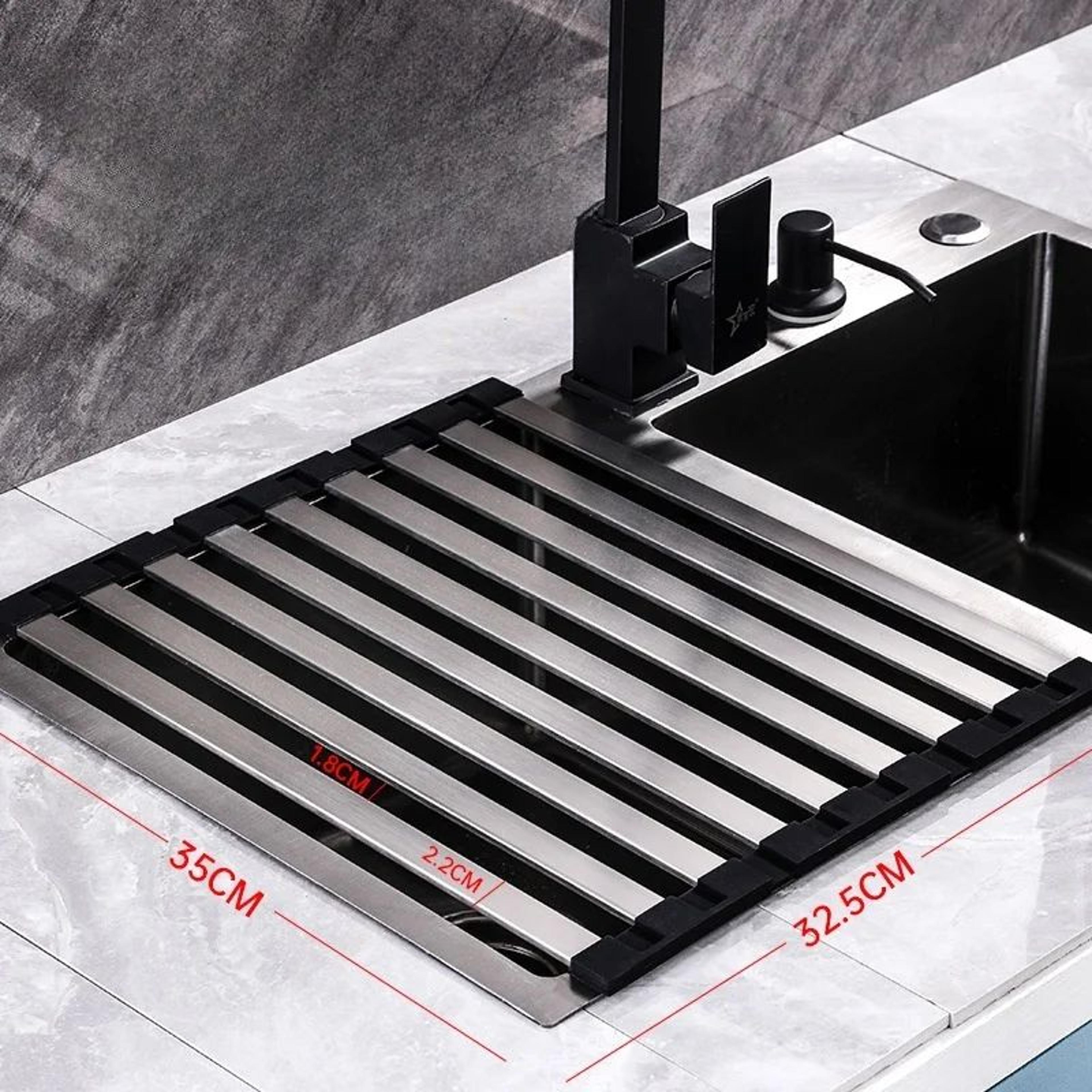Roll Up Dish Drying Rack Stainless Steel Sink Drainer For Kitchen Counter And Food Prep 6