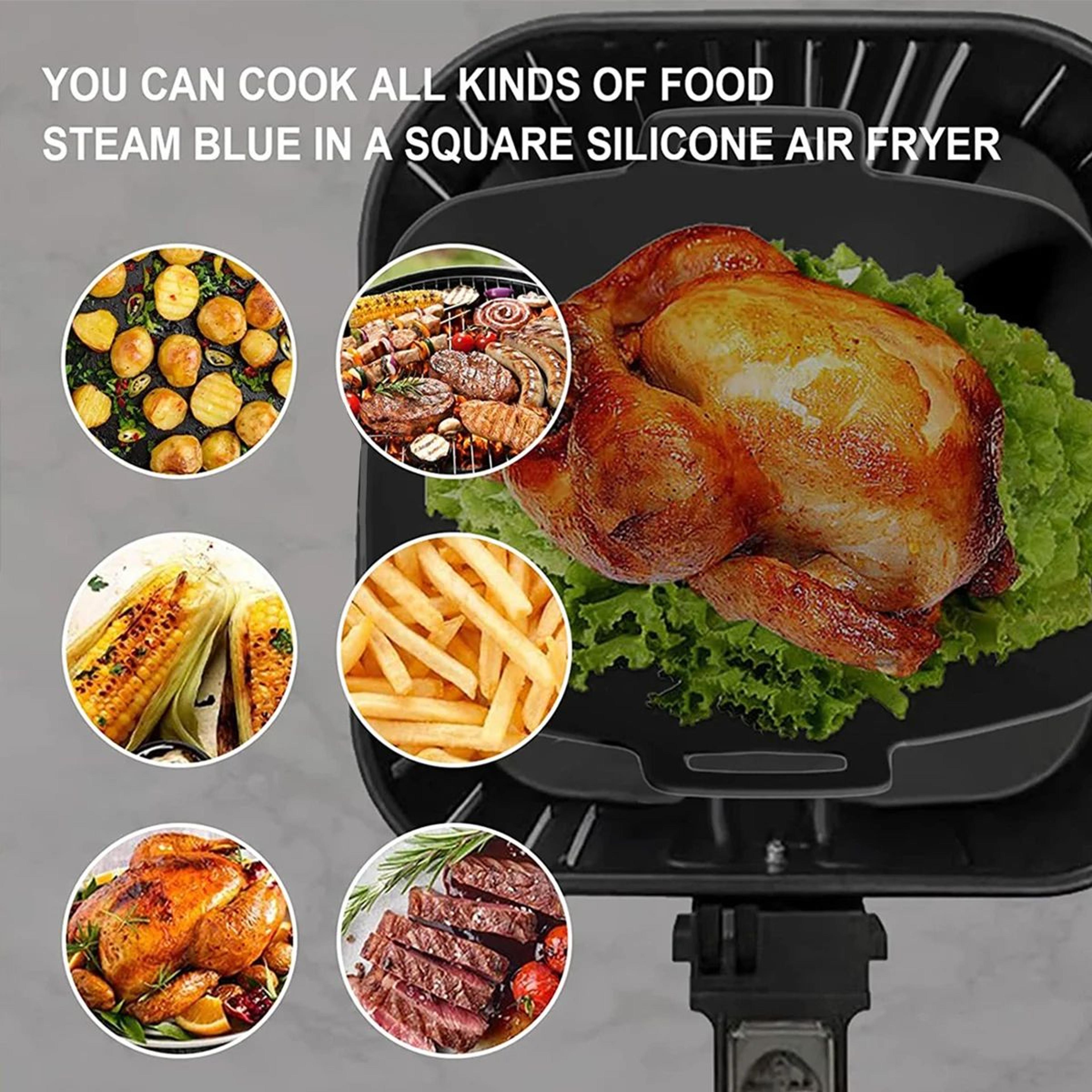 Air Fryer Silicone Liners Set 2 Pack Reusable Heat Resistant Baking Baskets 5