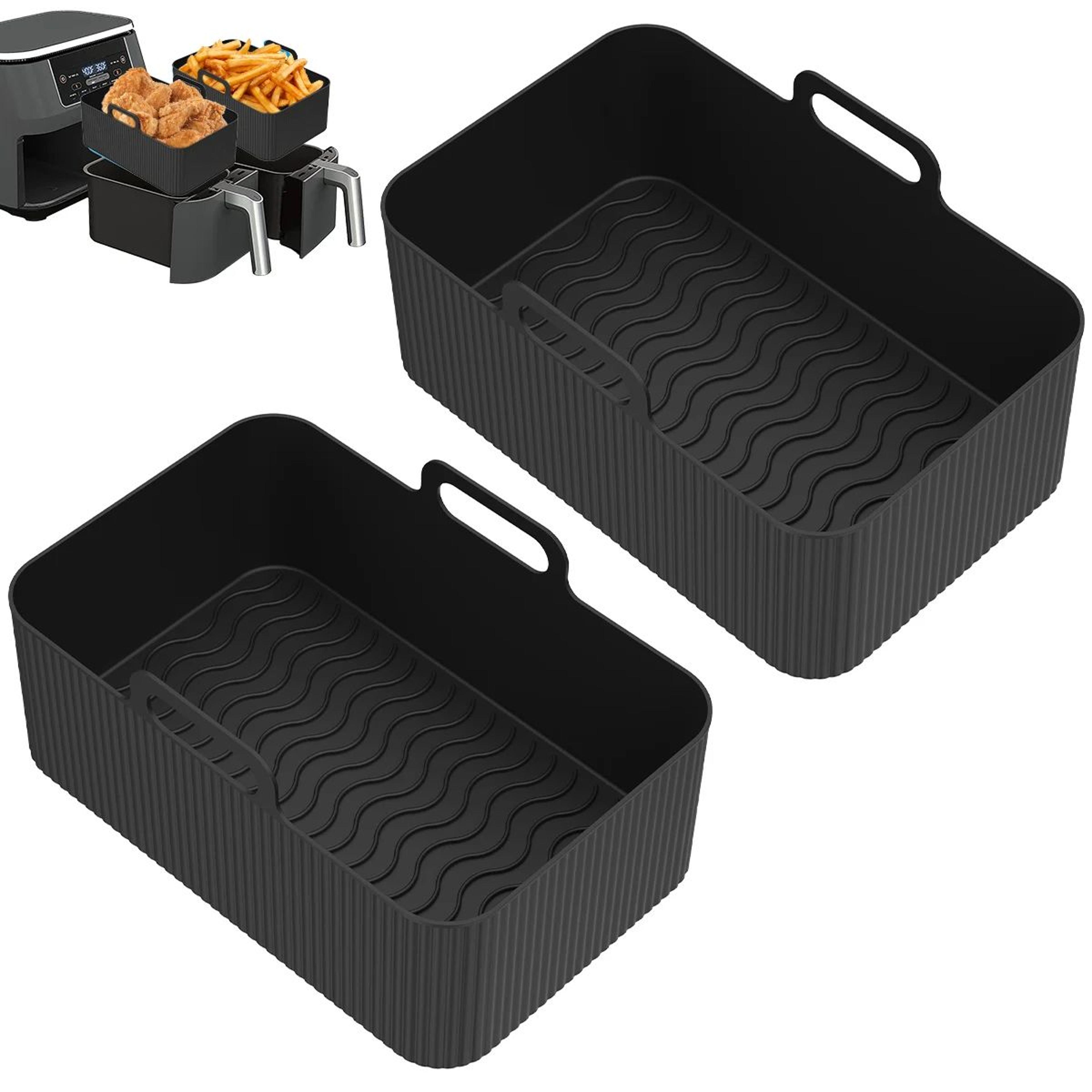 Air Fryer Silicone Liners Set 2 Pack Reusable Heat Resistant Baking Baskets 7