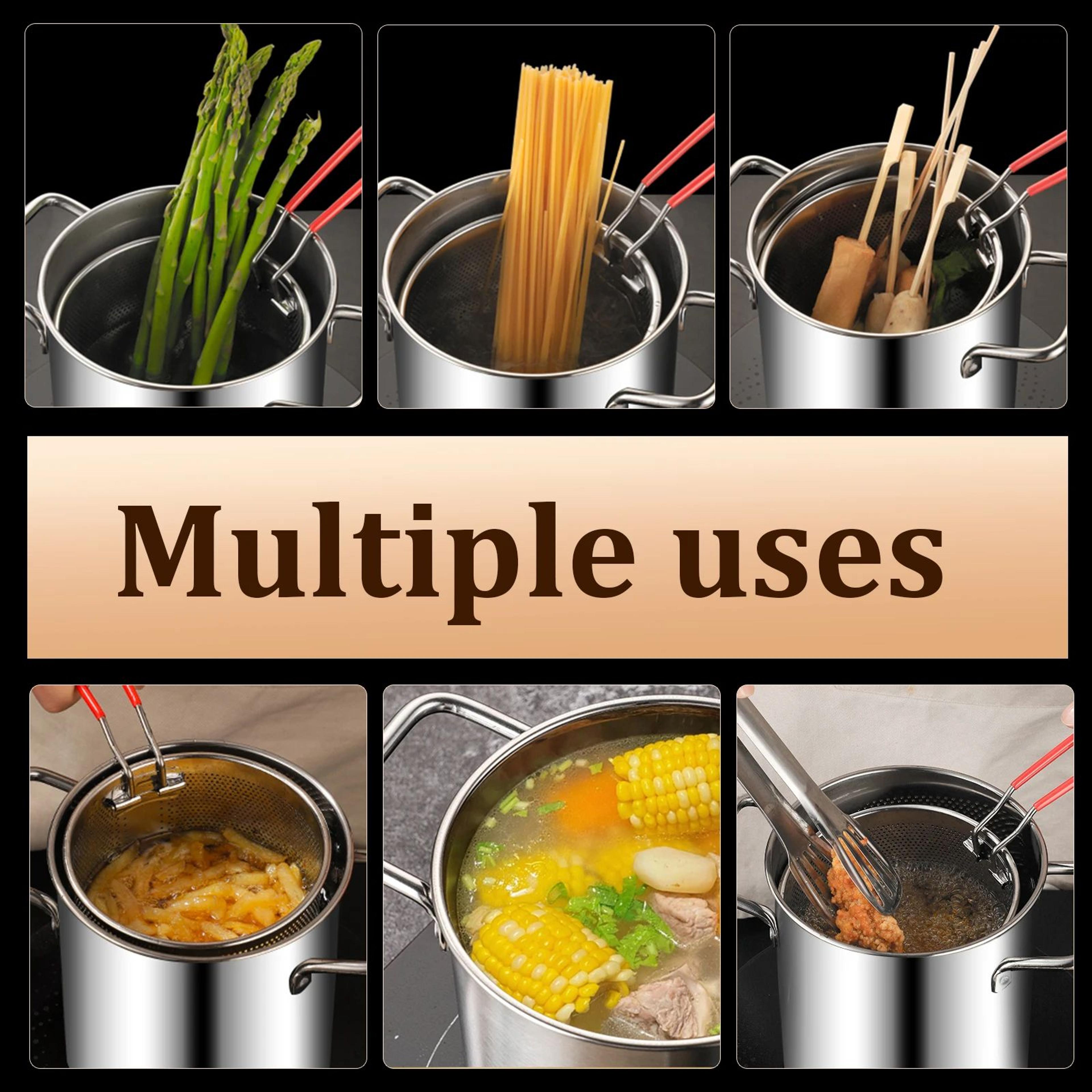 32 Quart Stainless Steel Deep Fryer Pot With Basket And Lid 304 Frying Pot With Basket 4