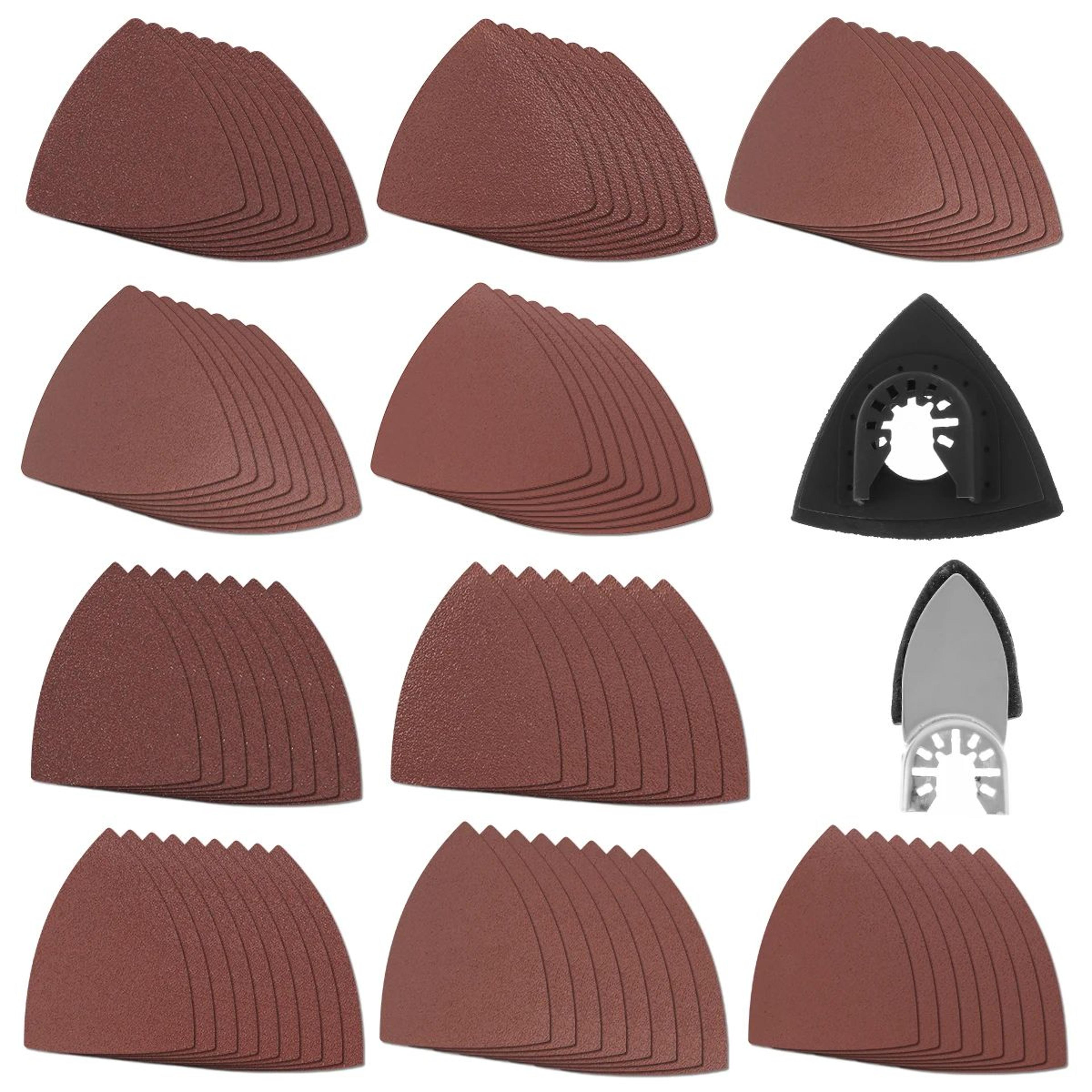 82 Piece Oscillating Tool Sanding Pads Kit With Assorted Sandpaper For Multi Tool Sanding 0