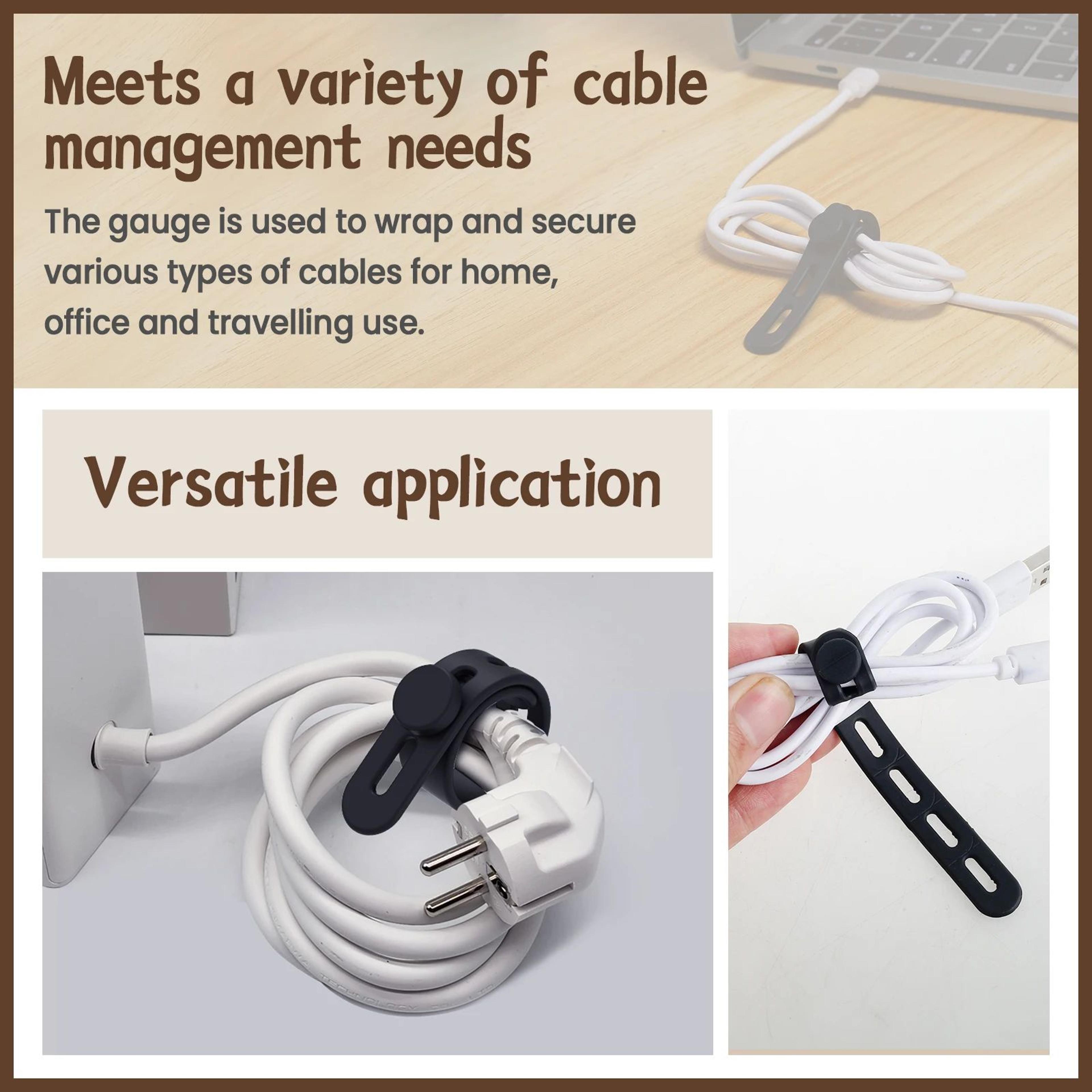 30 Piece Reusable Silicone Cable Ties Adjustable Cable Management Straps For Home Office And Trave 5