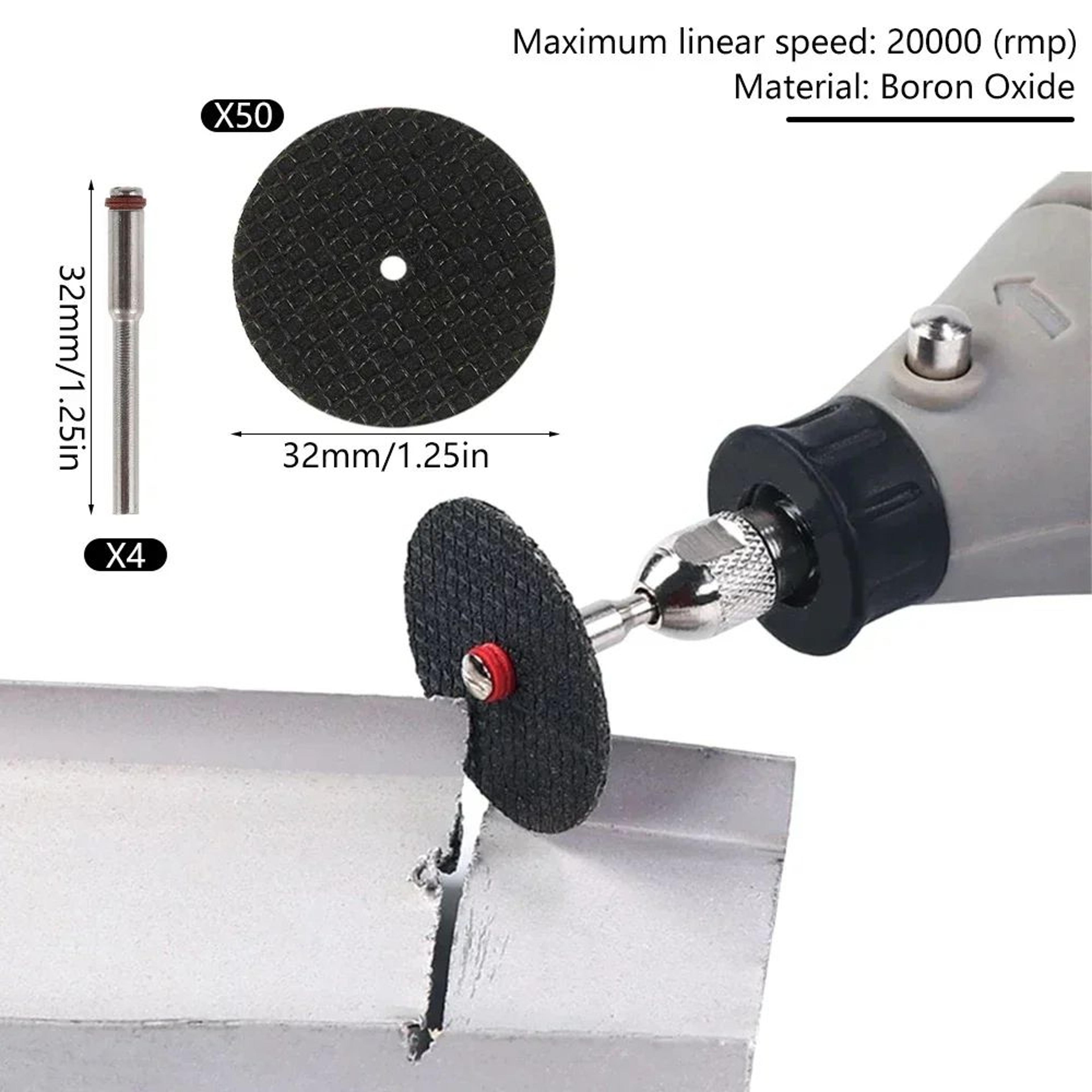 54 Piece Abrasive Cutting Disc Set With Mandrels For Rotary Tool Accessories Metal Grinding And Cut 2