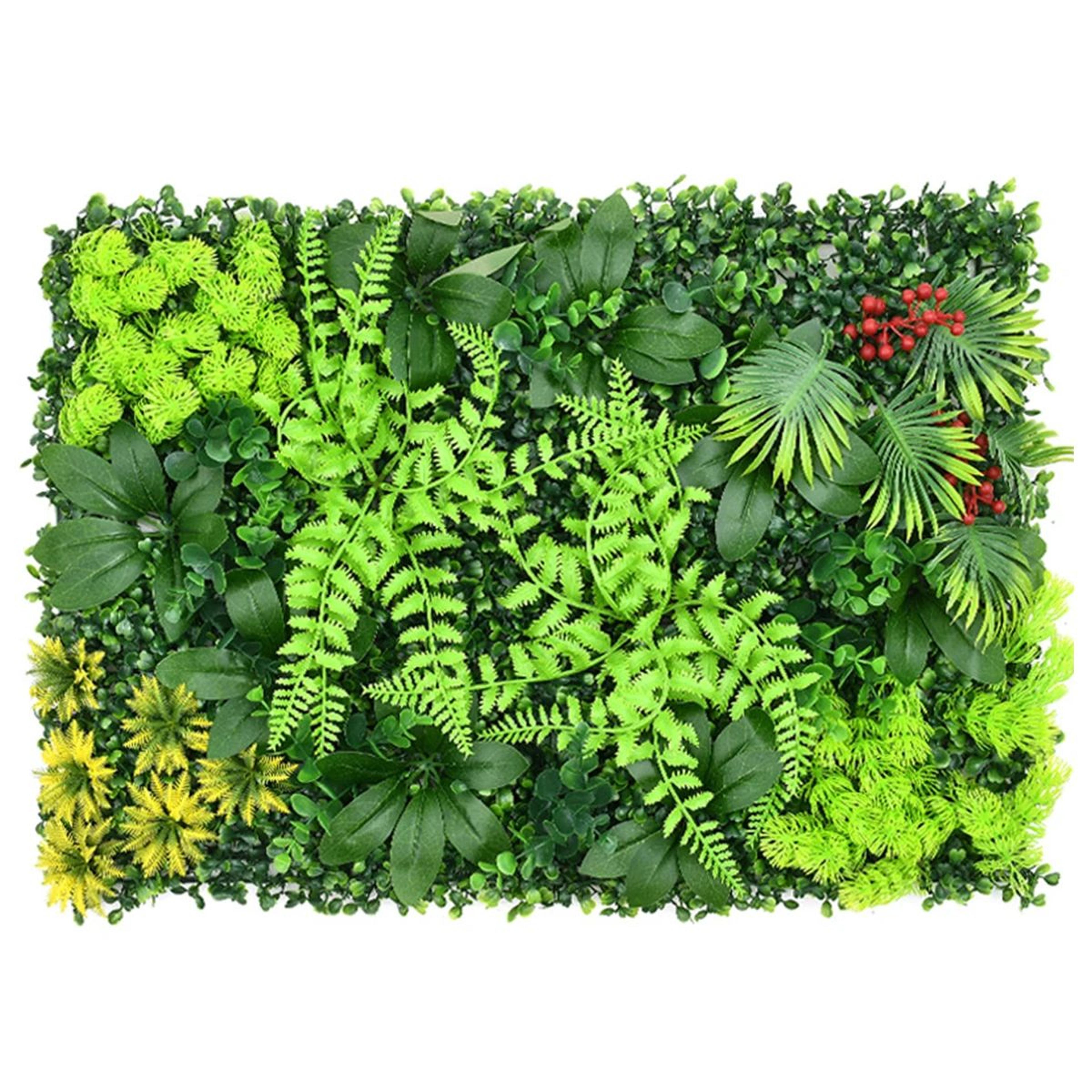 Lifelike Fake Green Wall Panel Reusable Artificial Grass Wall Decorative Privacy Fence Panel 0