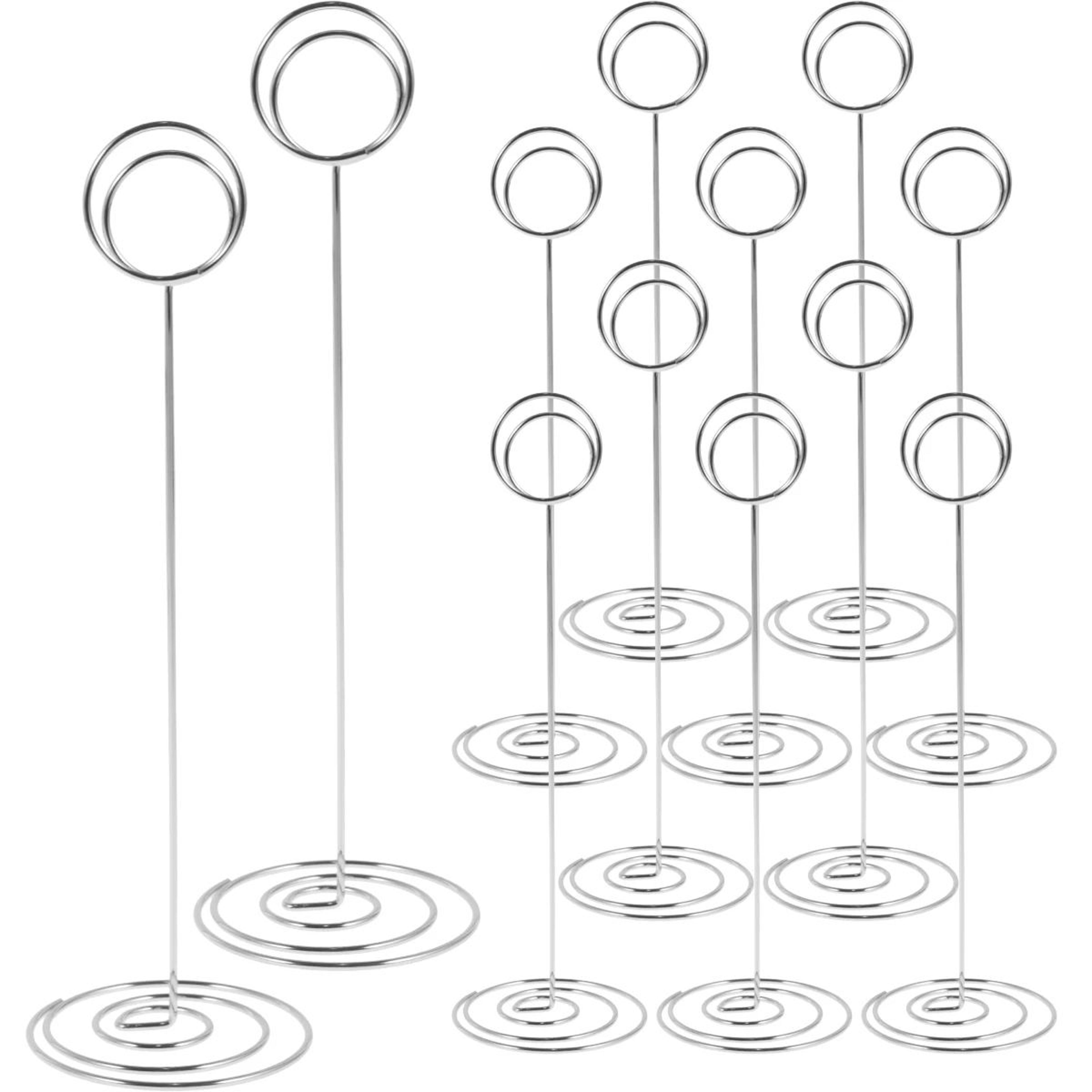 12 Pack Table Number Holders Metal Place Card Holders With Round Base For Weddings Events And Displ 6