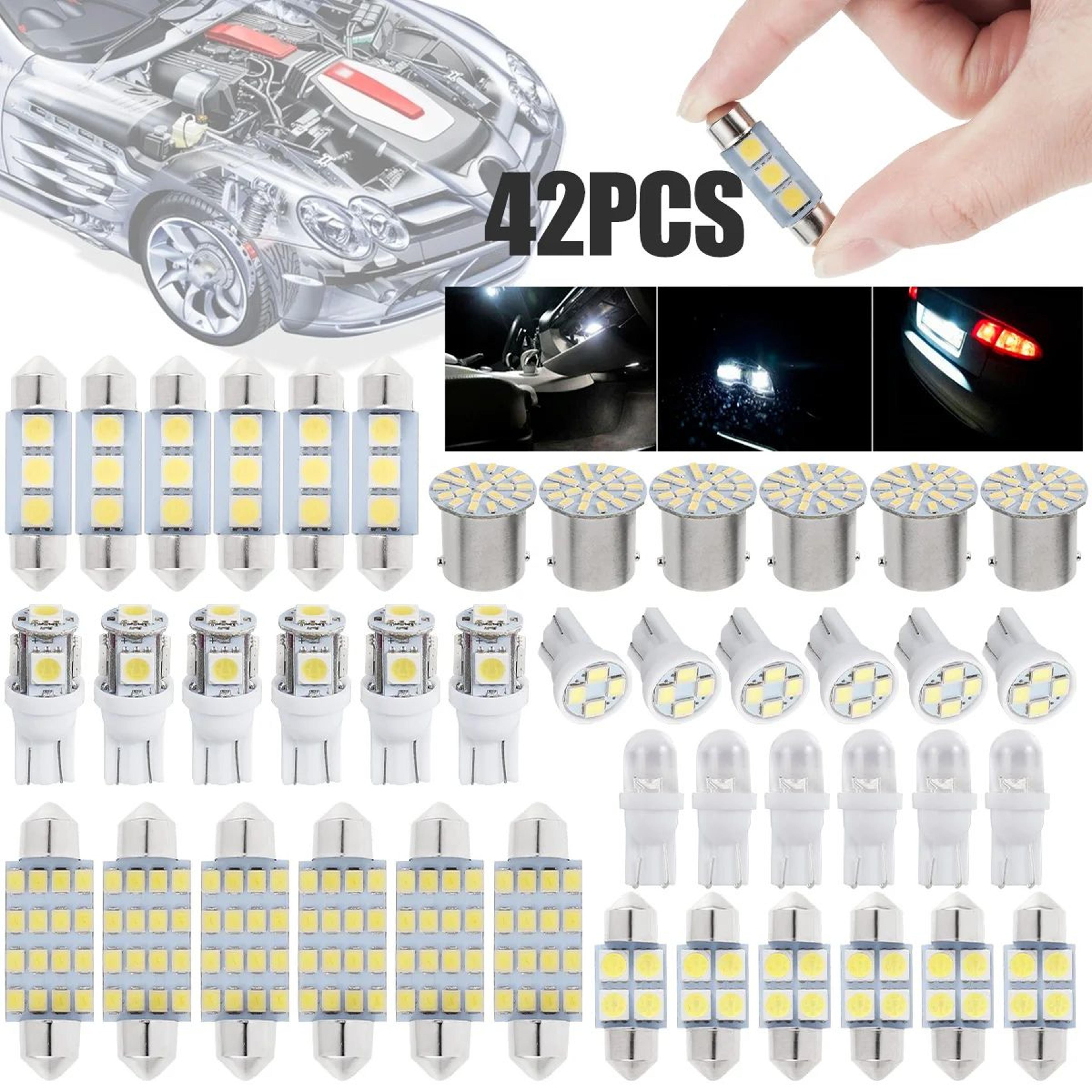 42 piece led car interior lights kit 6000k t10 led bulbs universal interior light replacement