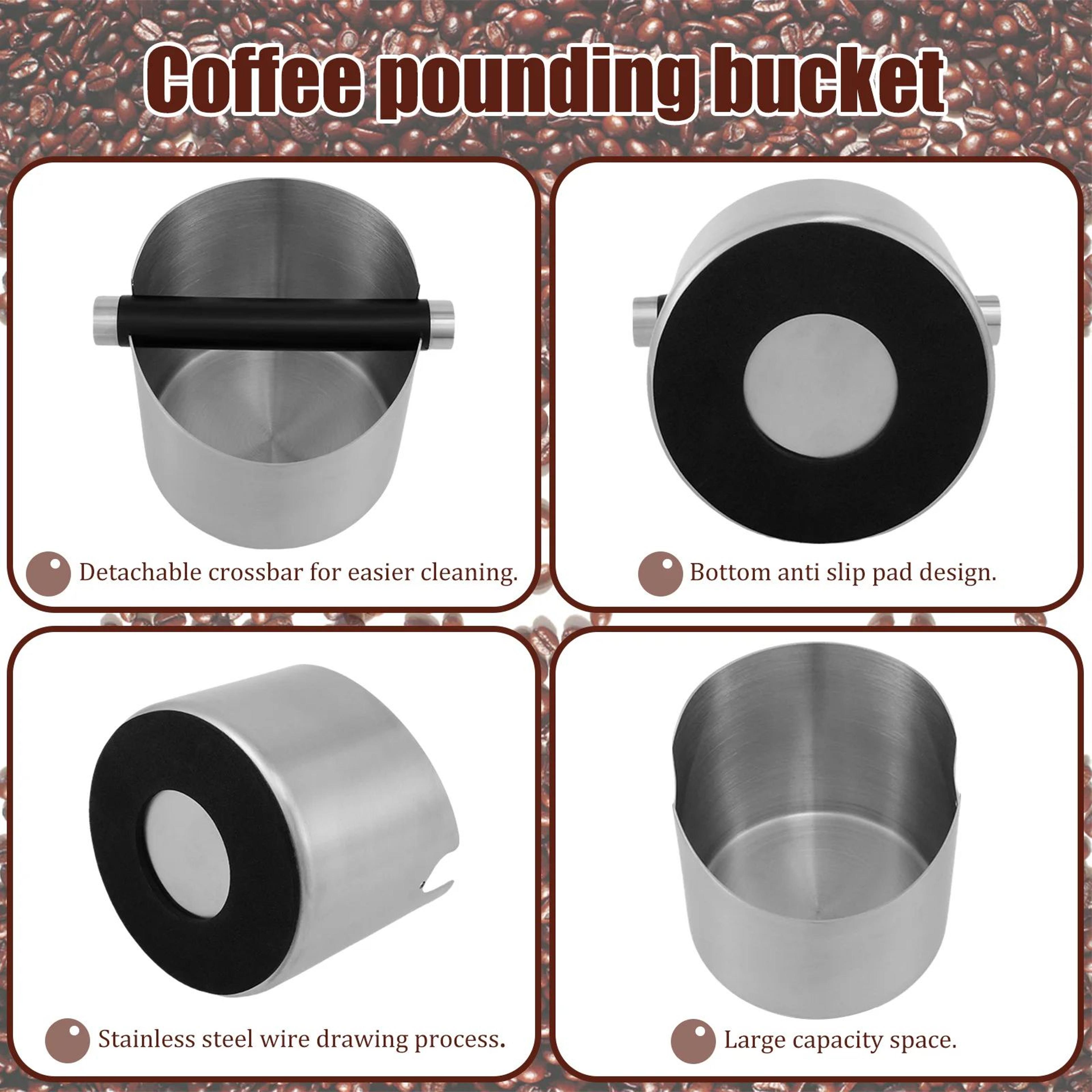 Coffee Knock Box Stainless Steel Espresso Grounds Bin For Home And Barista Use 3