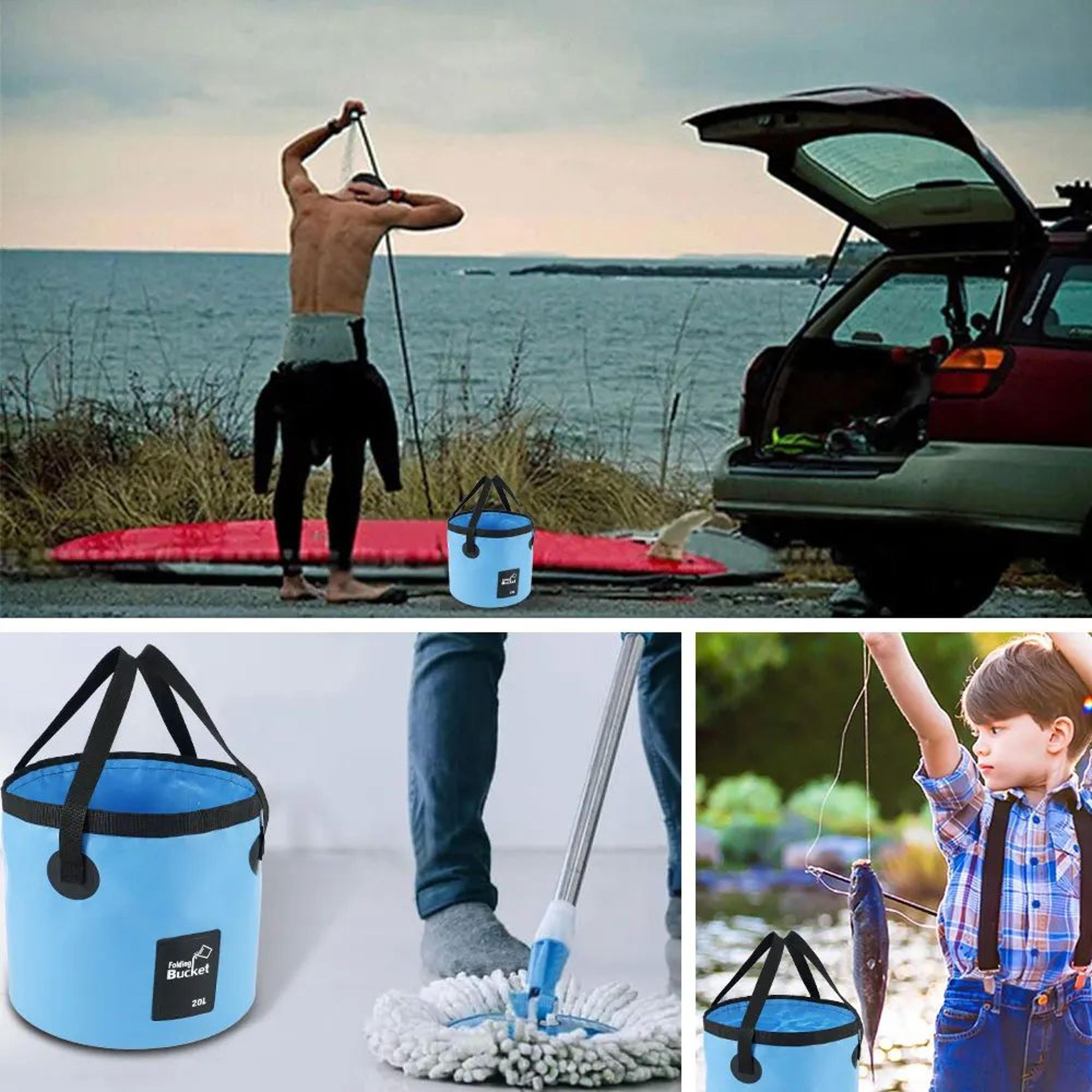 20L Collapsible Camping Water Bucket Portable Waterproof Folding Water Container 2