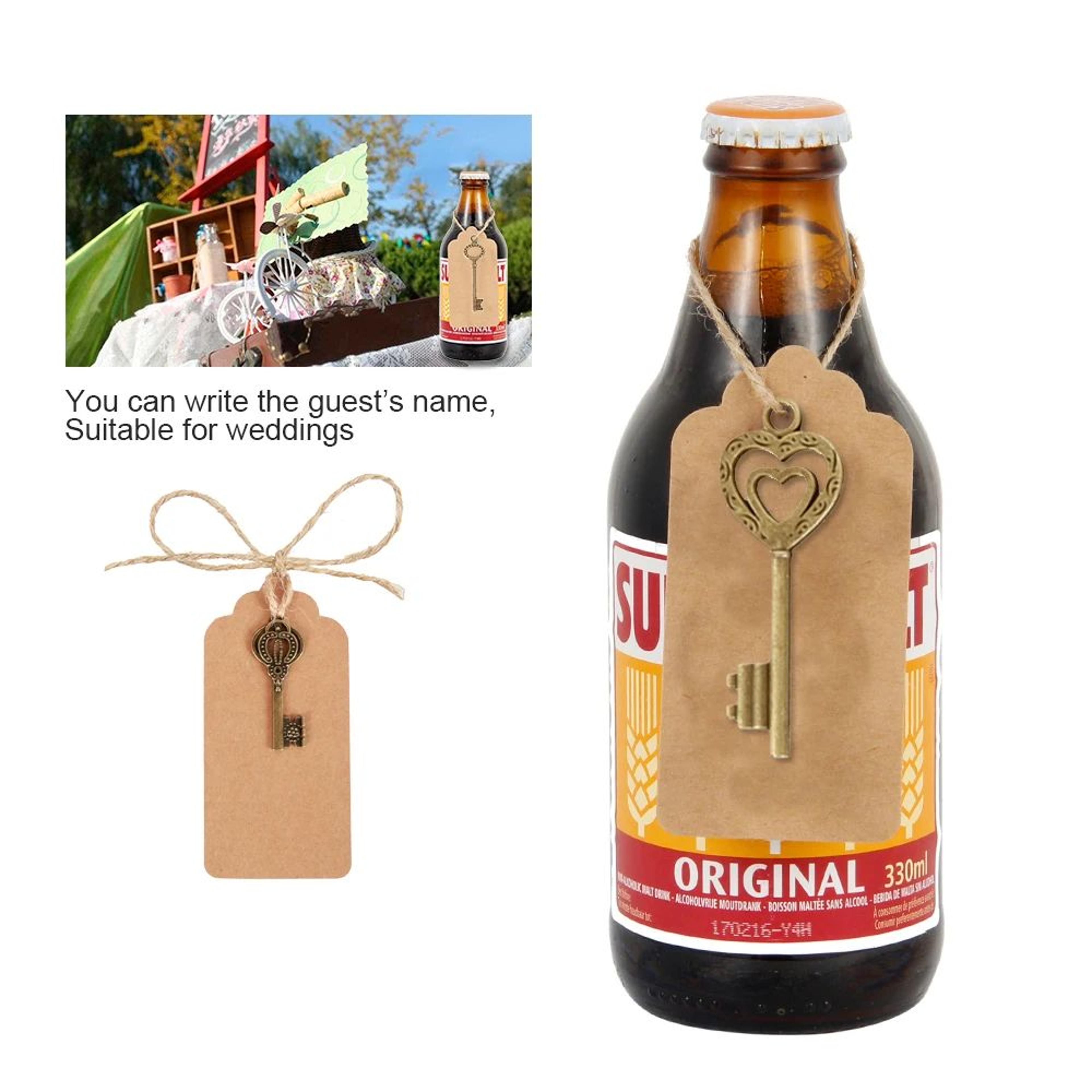 Vintage Skeleton Key Bottle Opener Wedding Favors Set With Personalized Cards 40 Pack 4