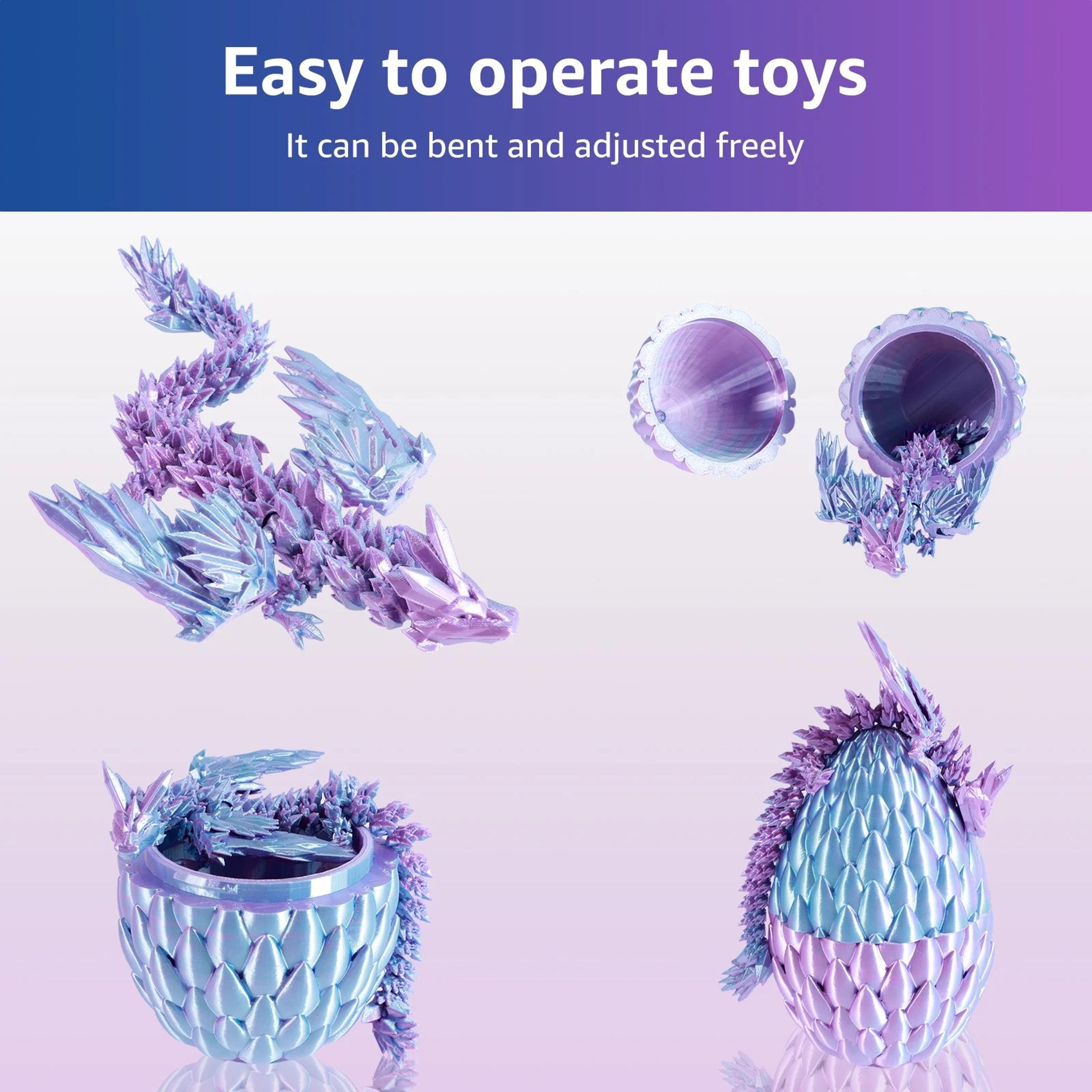 Articulated 3D Printed Dragon Toy With Dragon Egg Flexible Fantasy Collectible Display Figure 1