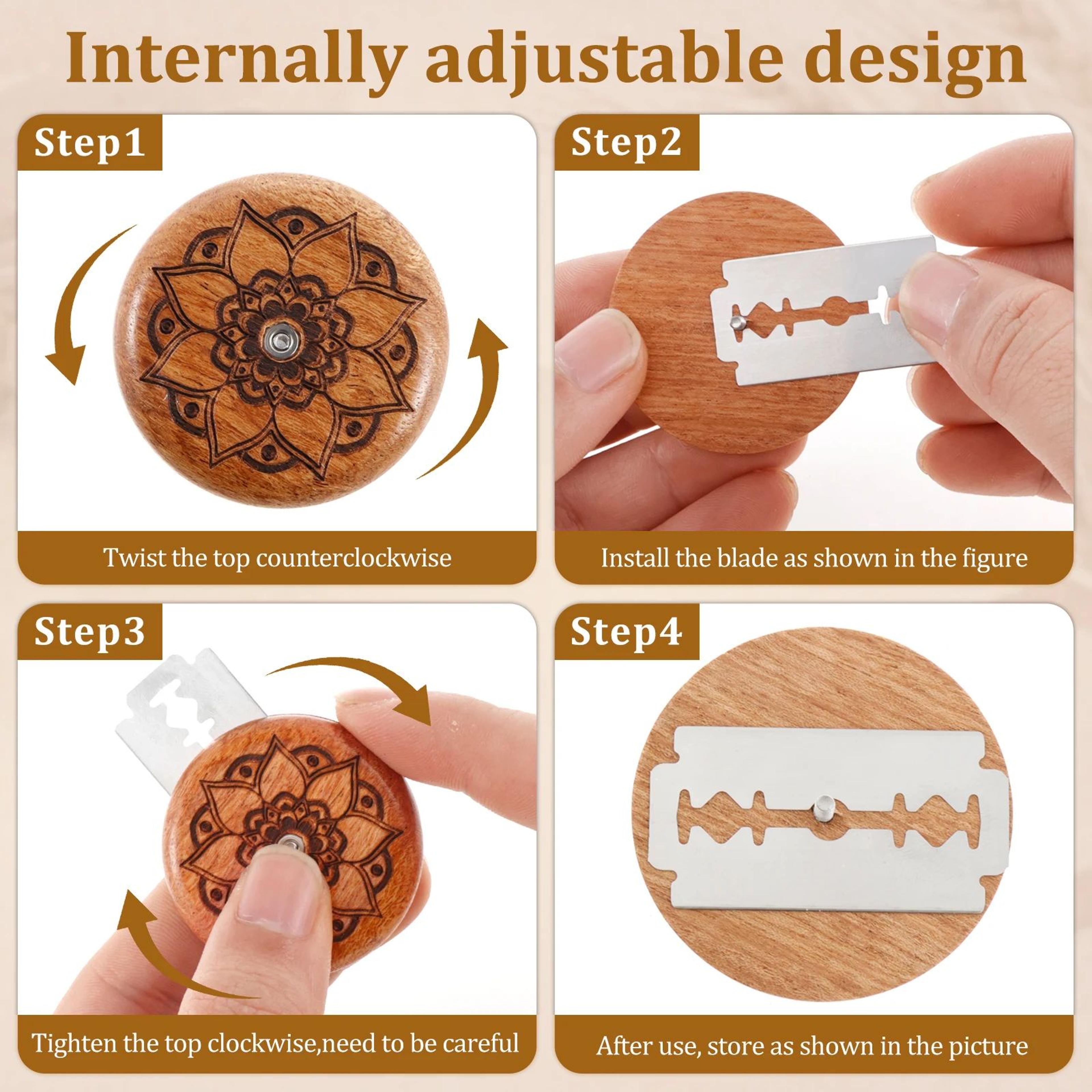 Round Wooden Bread Lame For Sourdough Scoring With Razor Blade Bread Scoring Tool 2