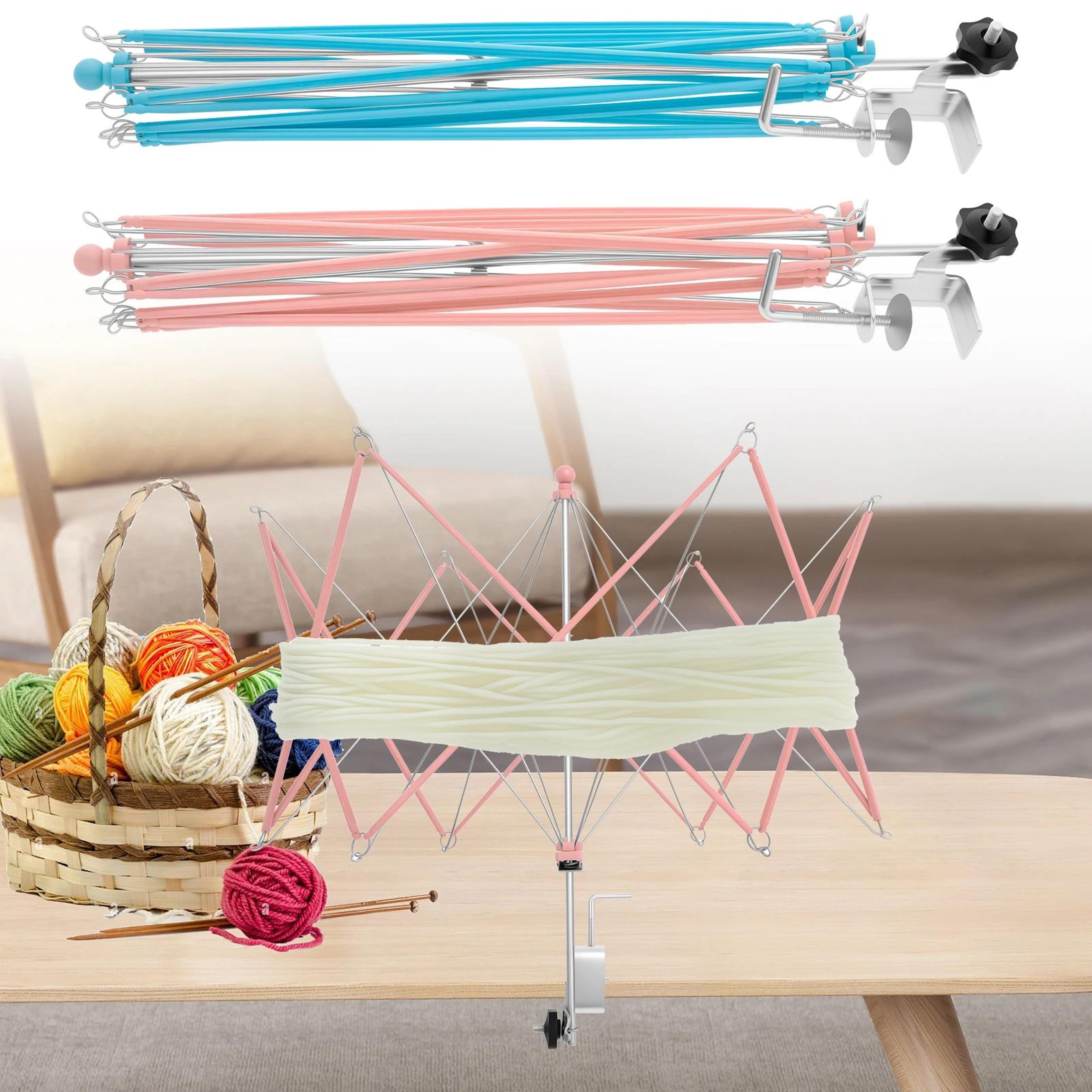 portable umbrella yarn swift with table clamp for yarn winder and crochet tools