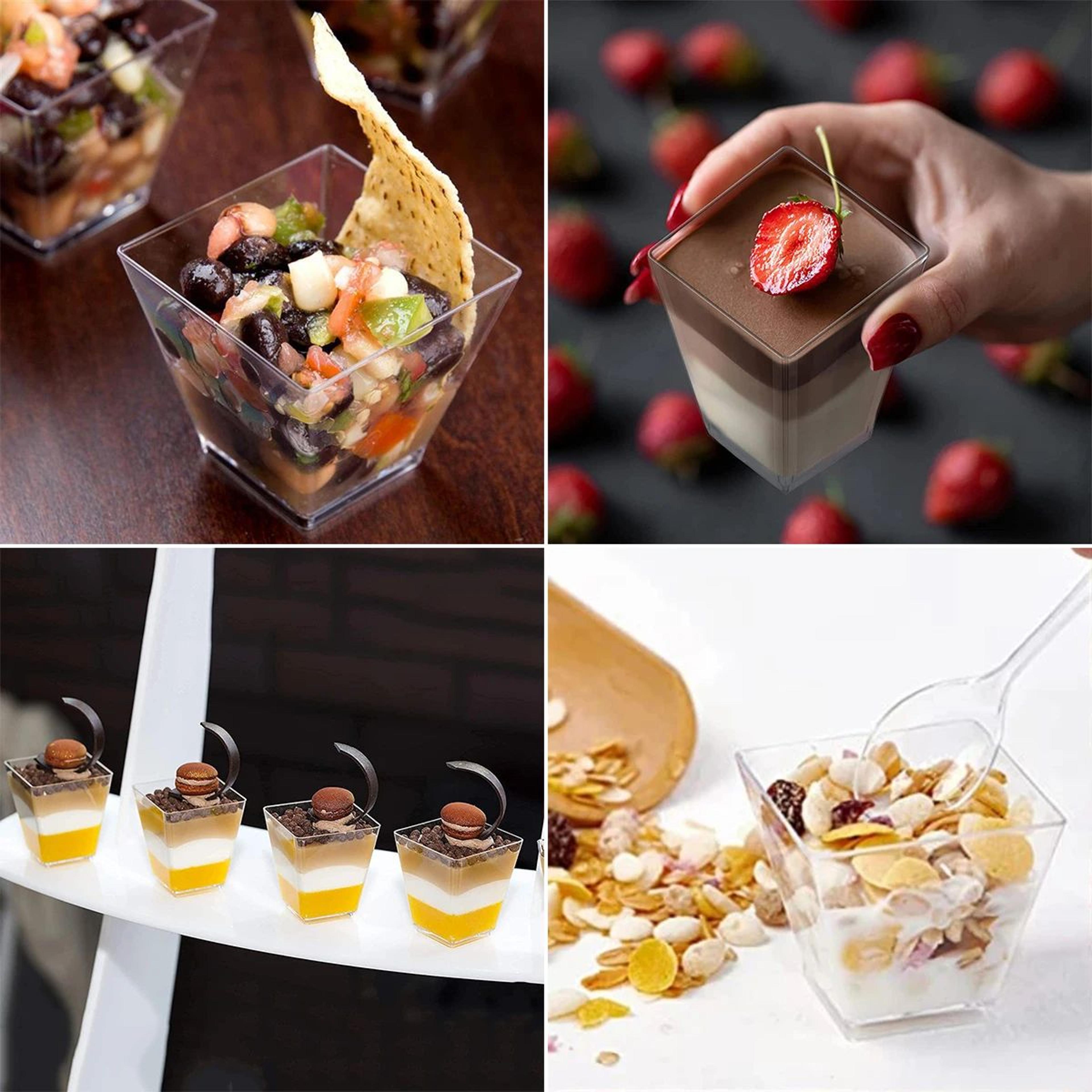 CrystalClear Mini Dessert Cups With Lids And Spoons 50 Piece 2 Oz Reusable Parfait Cup Set 3