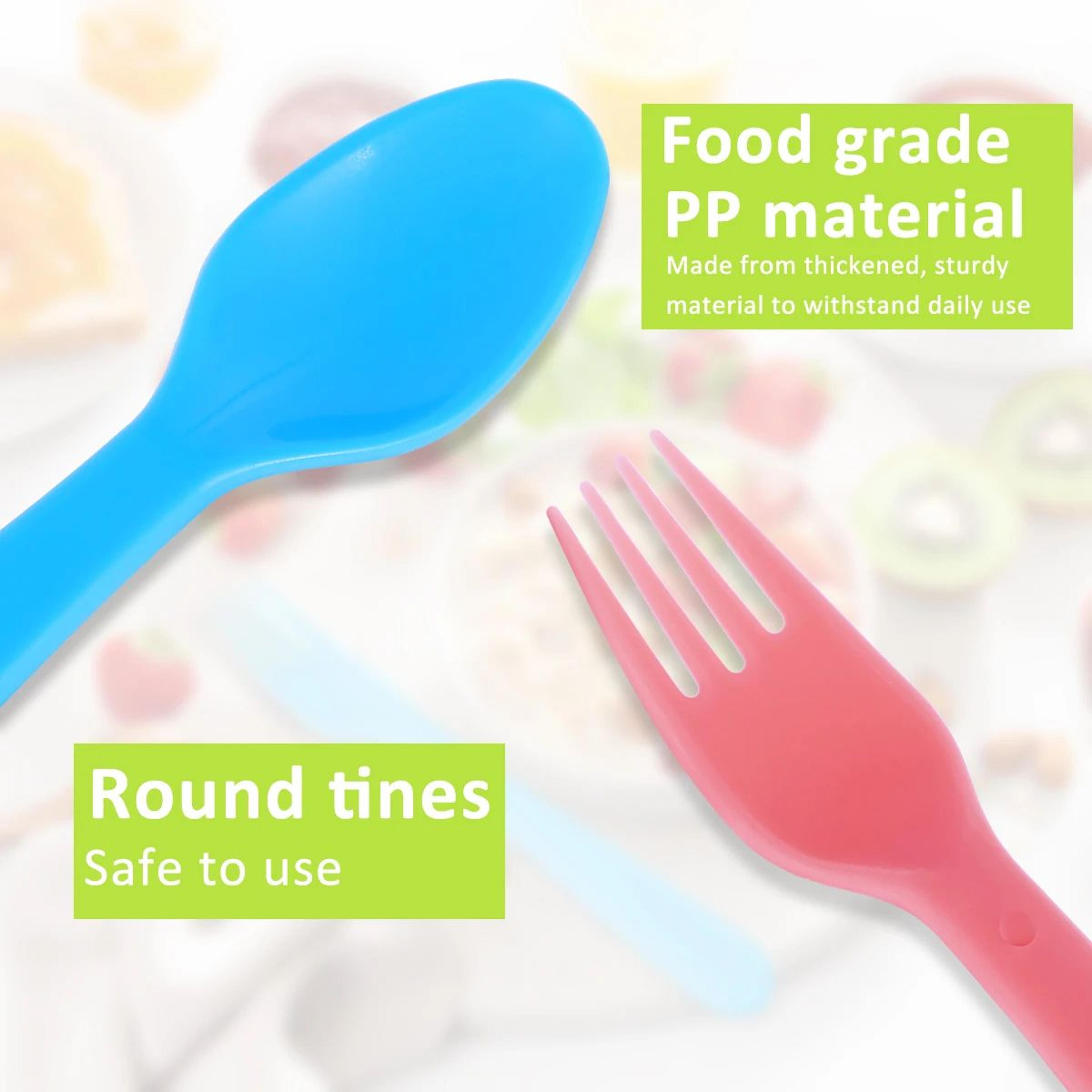 18 Piece Kids Utensils Set Reusable Toddler Forks And Spoons Colorful Portable Silverware 4