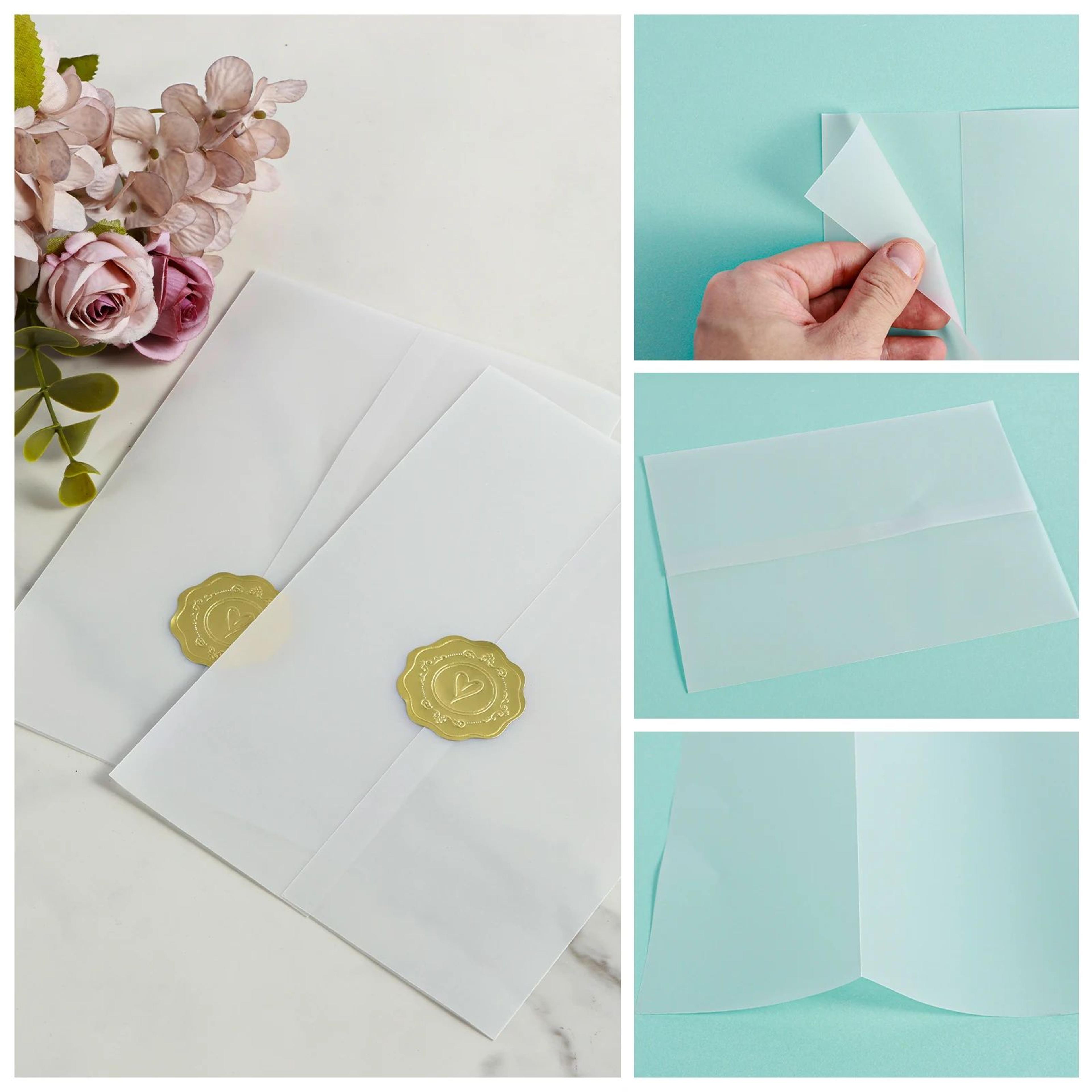 60 Pack Vellum Invitation Jackets For 5 X 7 Cards Translucent Vellum Paper Wraps 3
