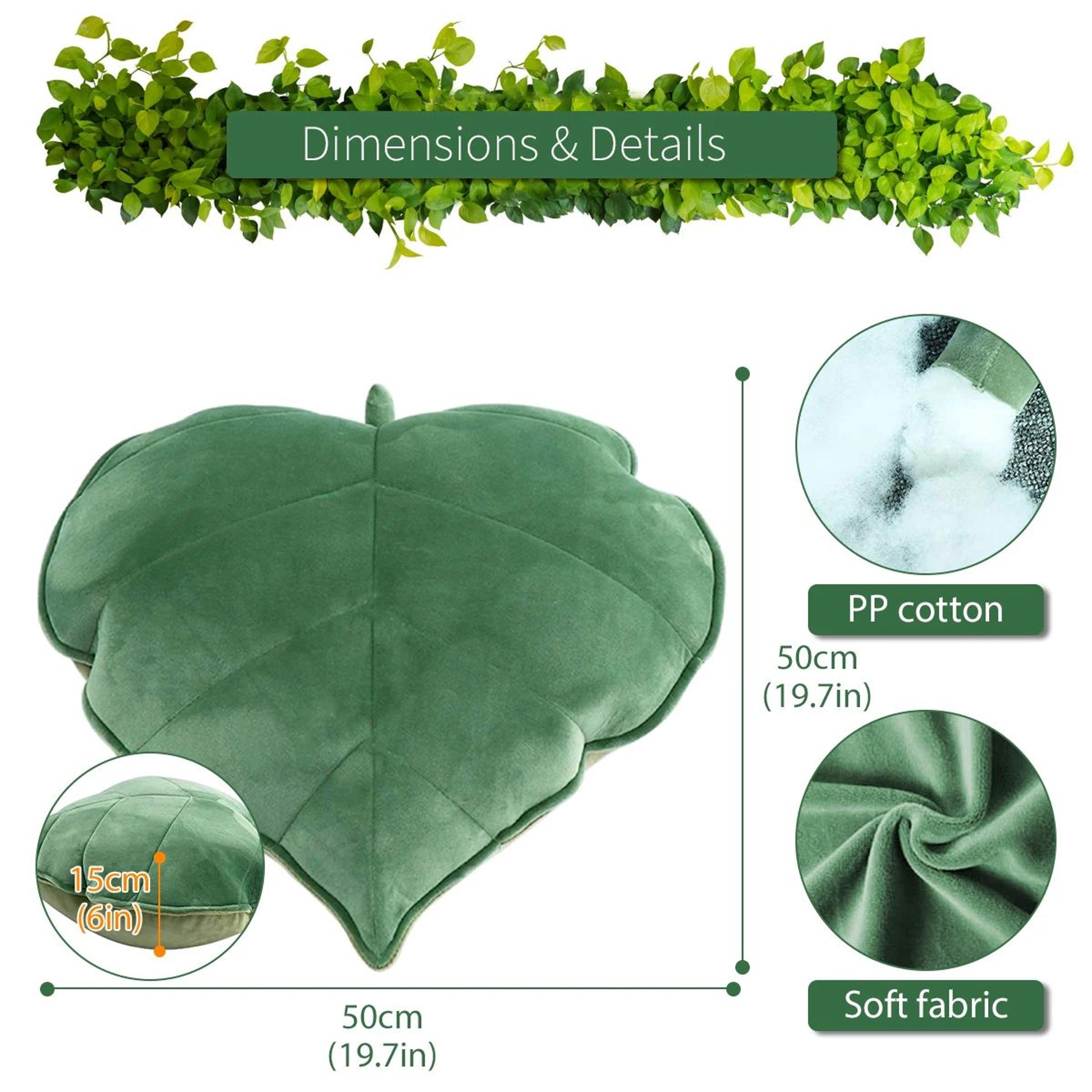 Leaf Throw Pillow Plush Decorative Plant Cushion Soft Leaf Shaped Pillow For Sofa Bed Reading Nook 1